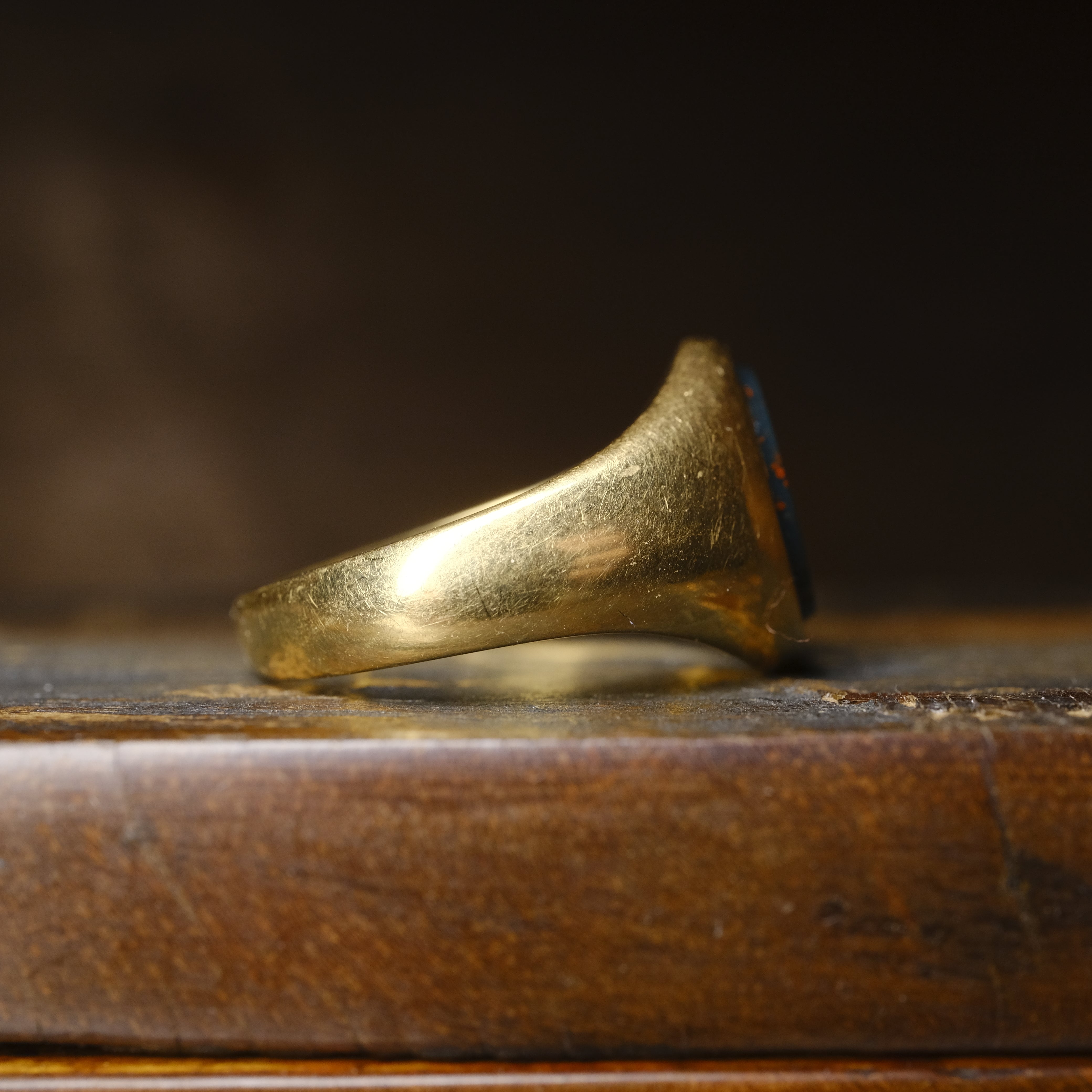 Antique, 18ct Gold, Bloodstone Signet Ring