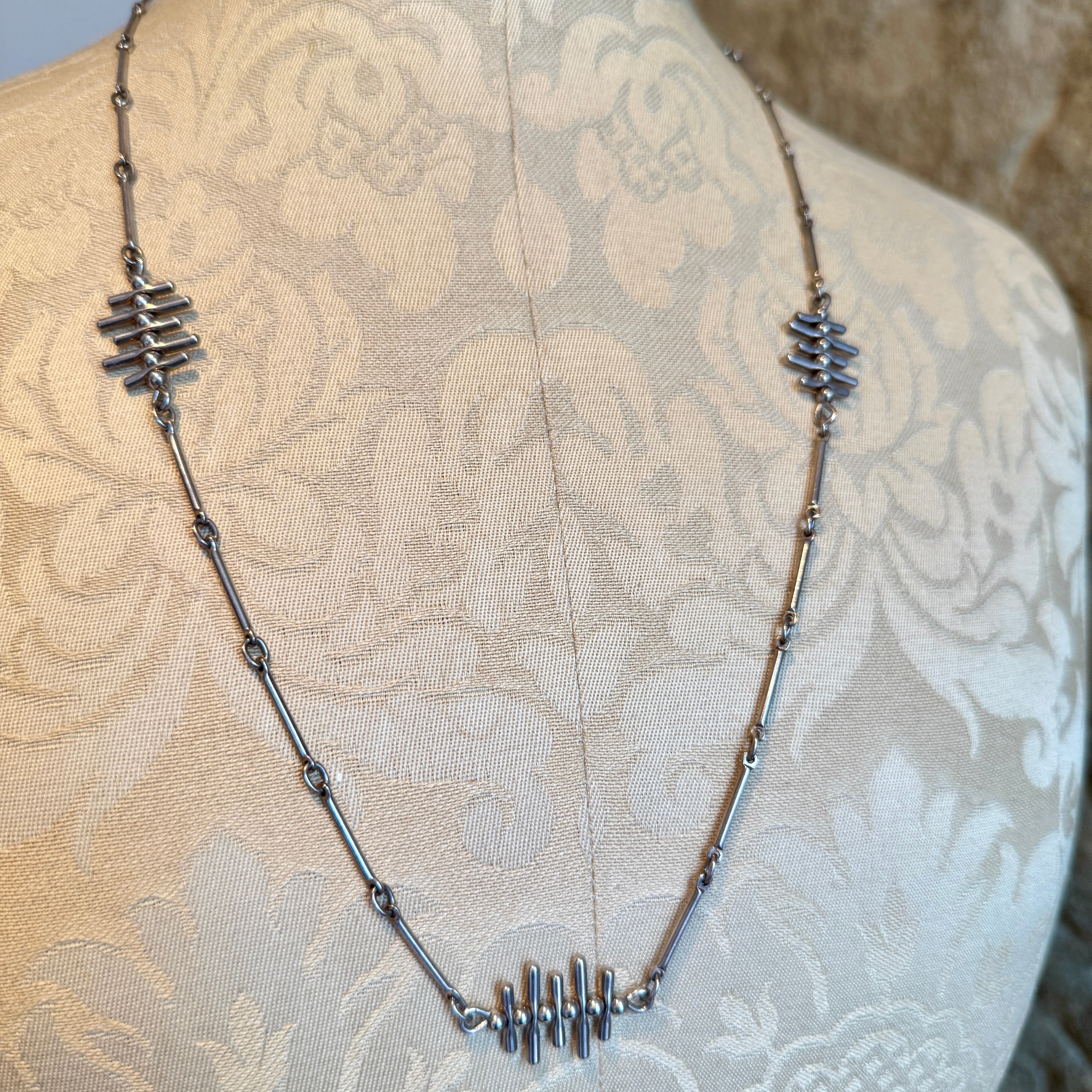 Vintage, Sterling Silver, Orlando Orlandini for Uno A Erre of Italy, Modernist Necklace