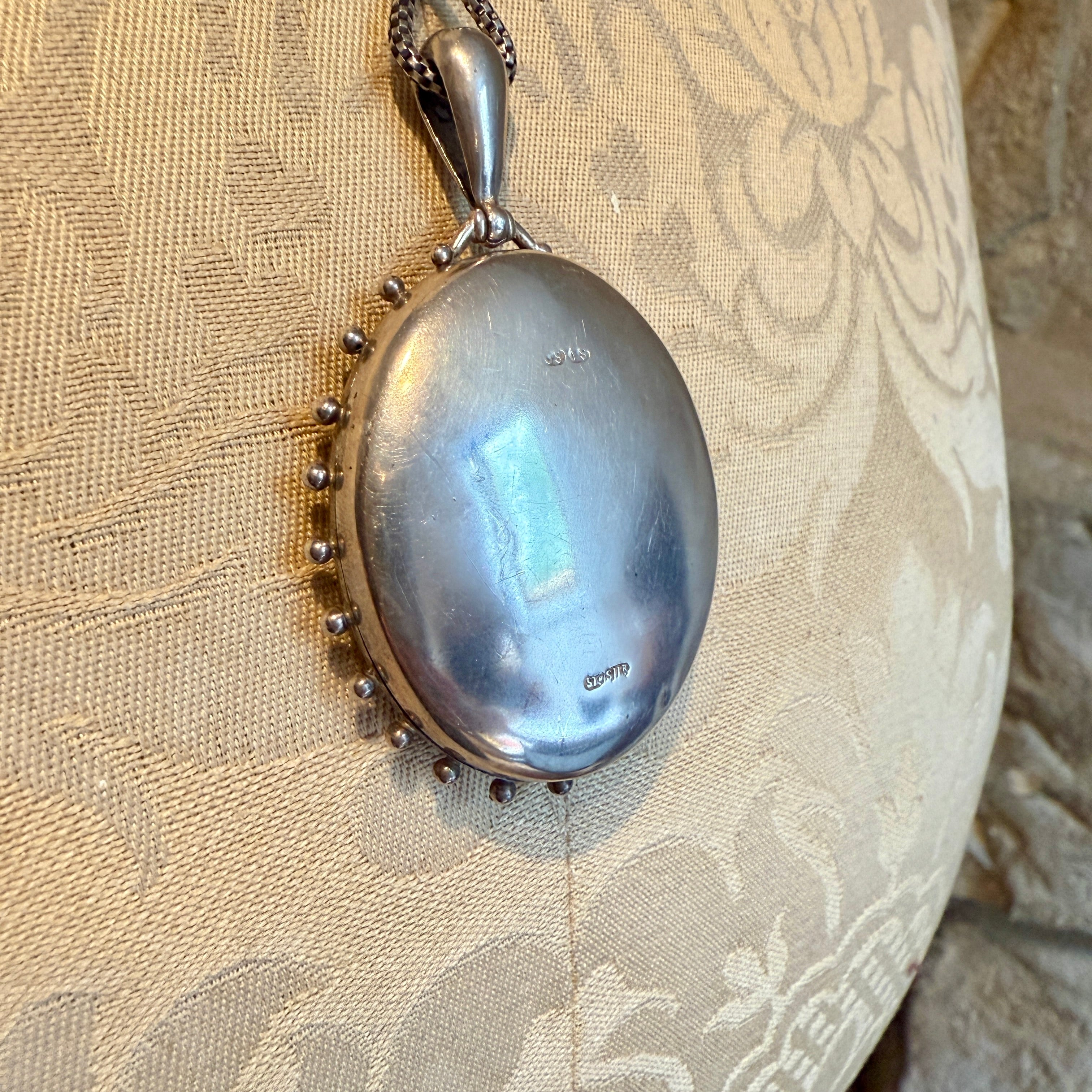 Victorian, Sterling Silver, Hand Engraved Locket