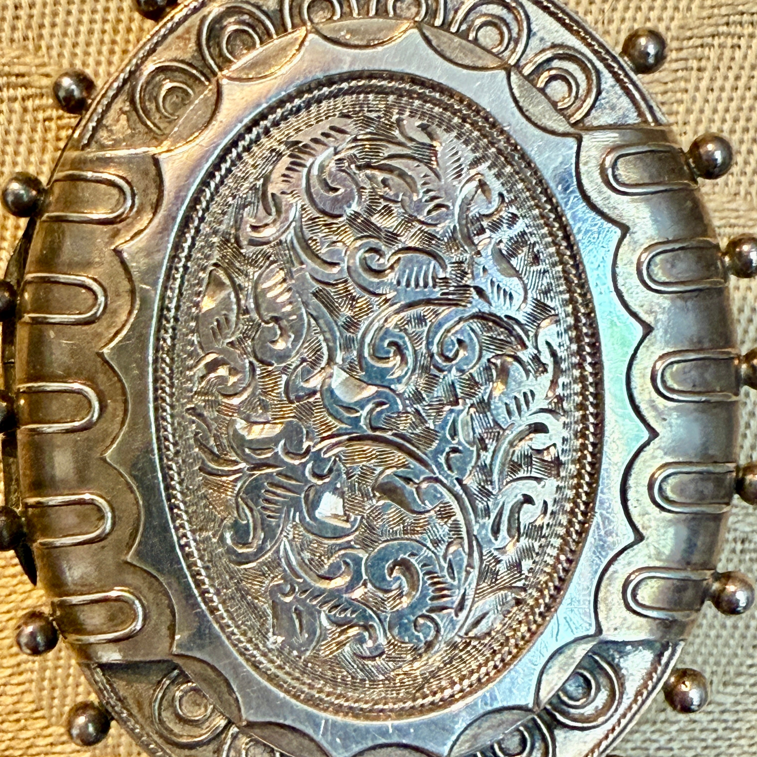 Victorian, Sterling Silver, Hand Engraved Locket