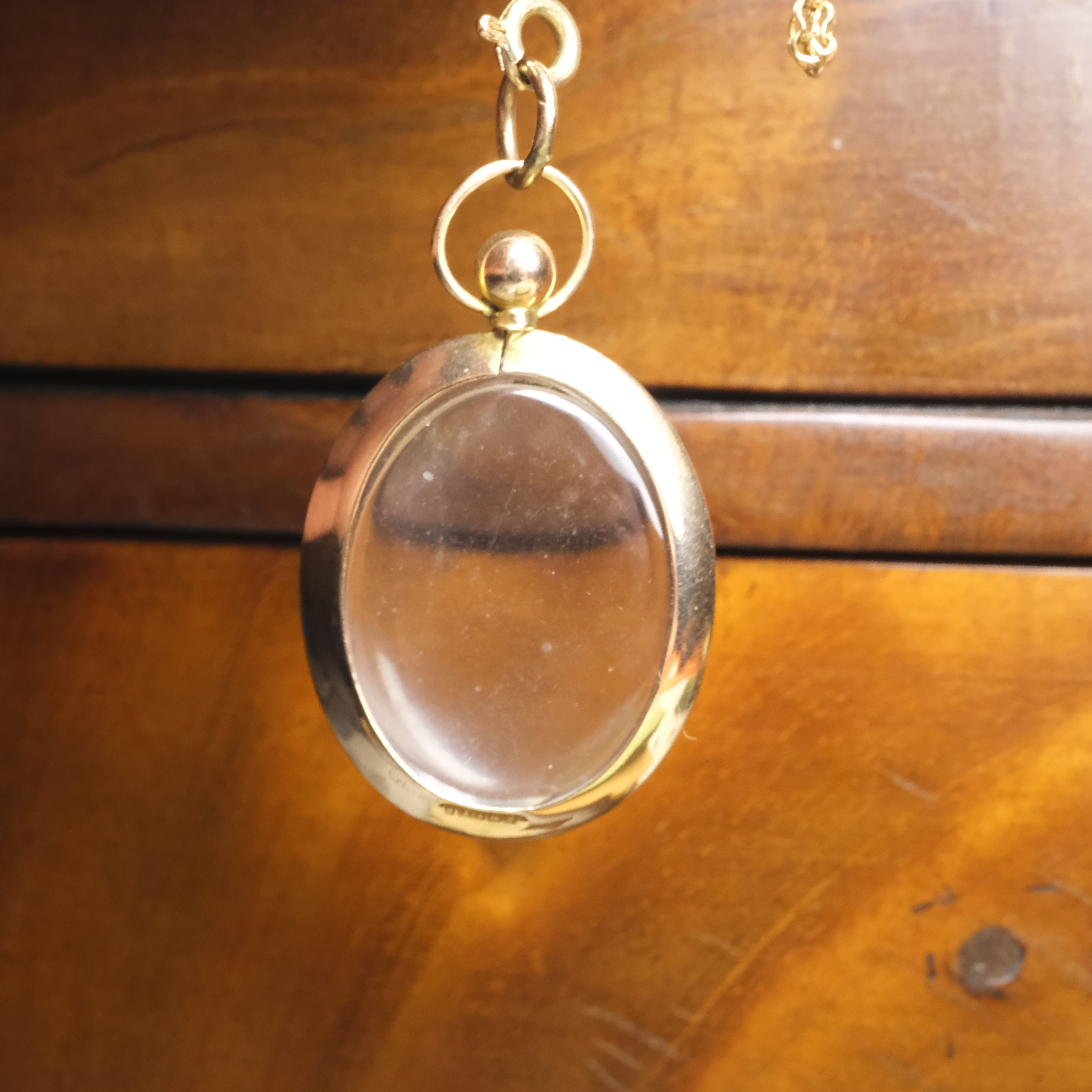 Antique, Edwardian 9ct Gold, Glazed Locket, Pendant, Hallmarked in 1905