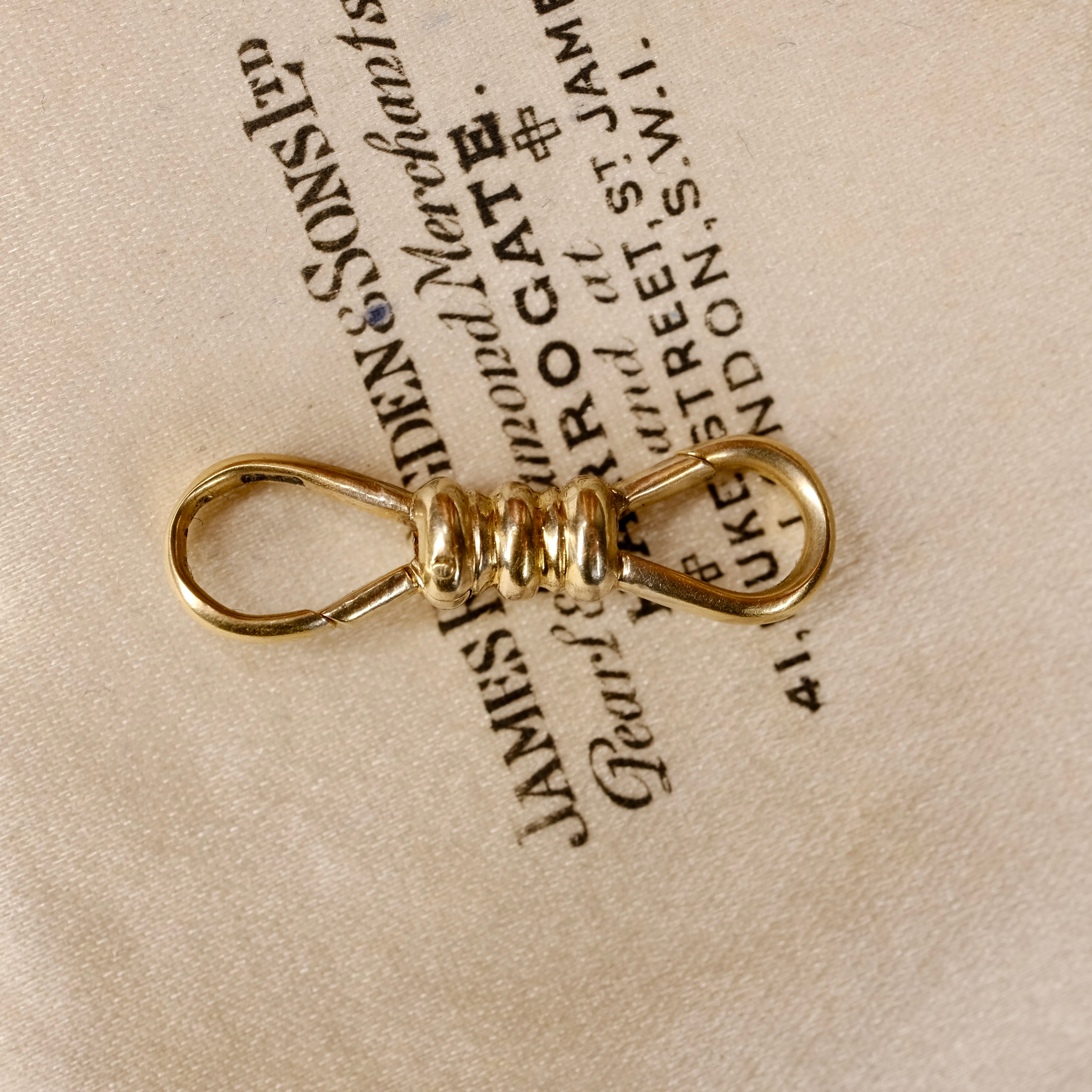 Antique 18ct Gold, Very Rare, Double Dog Clip, Clasp, Pendant