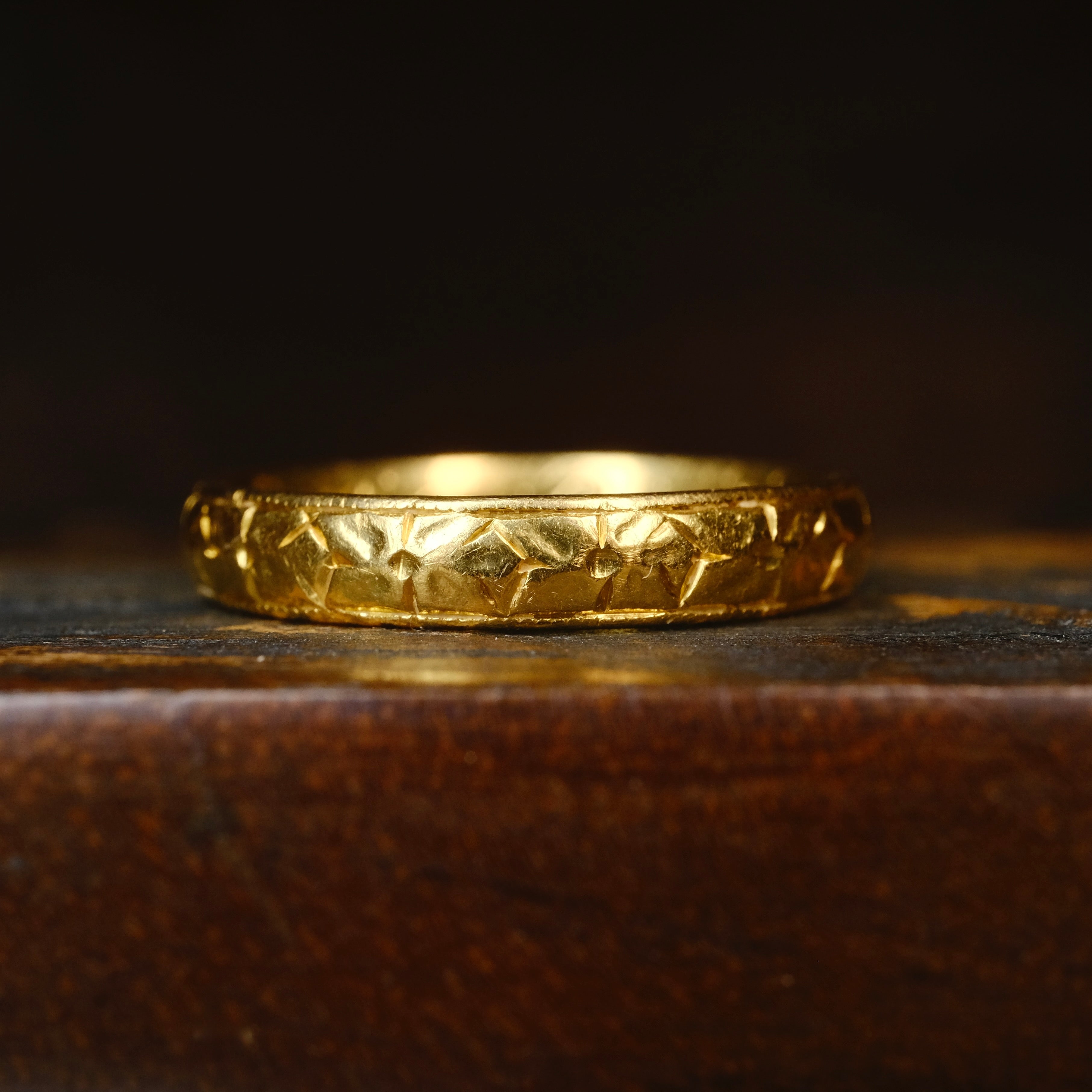 Antique, 1920s, 22ct Gold, Orange Blossom Wedding Band Ring