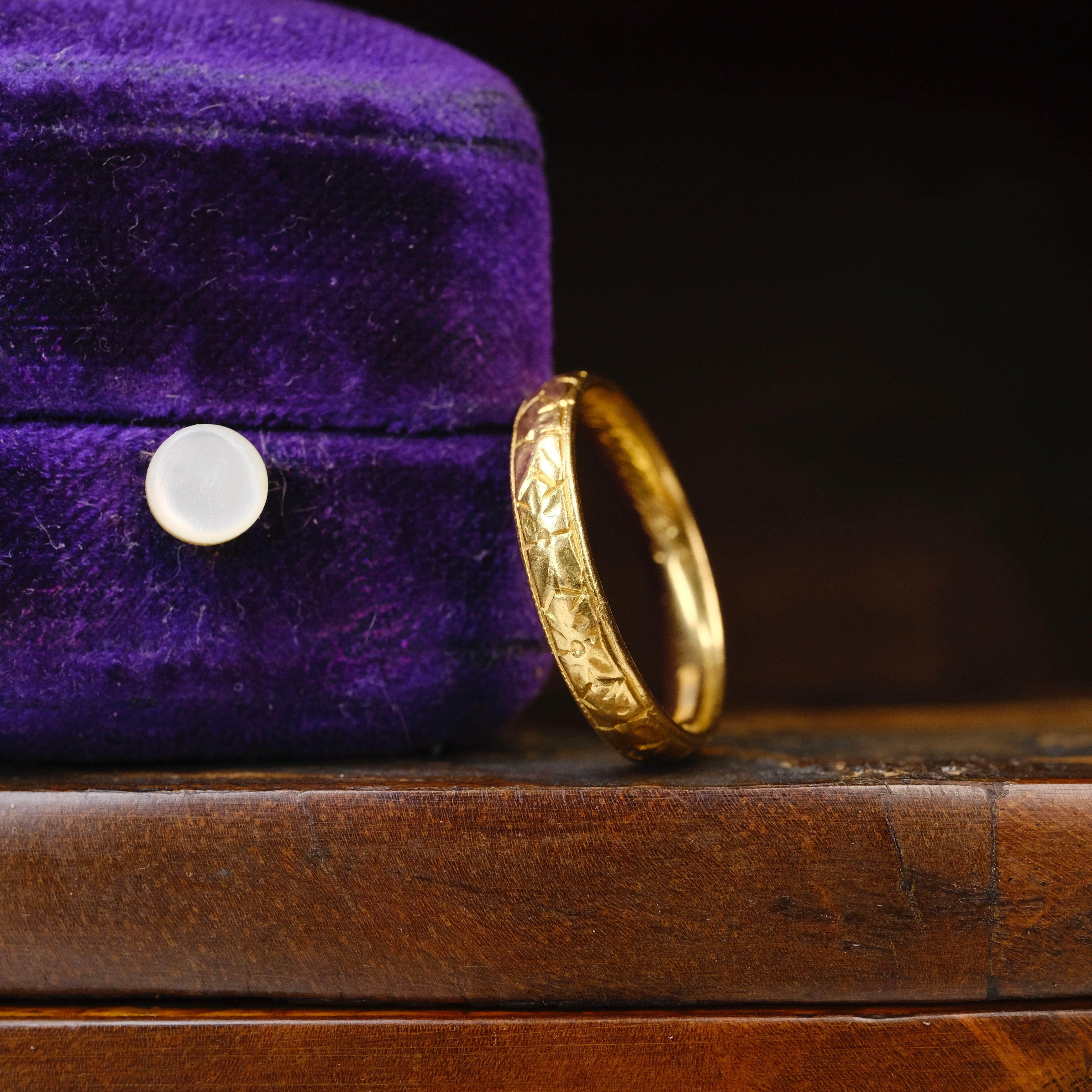 Antique, 1920s, 22ct Gold, Orange Blossom Wedding Band Ring