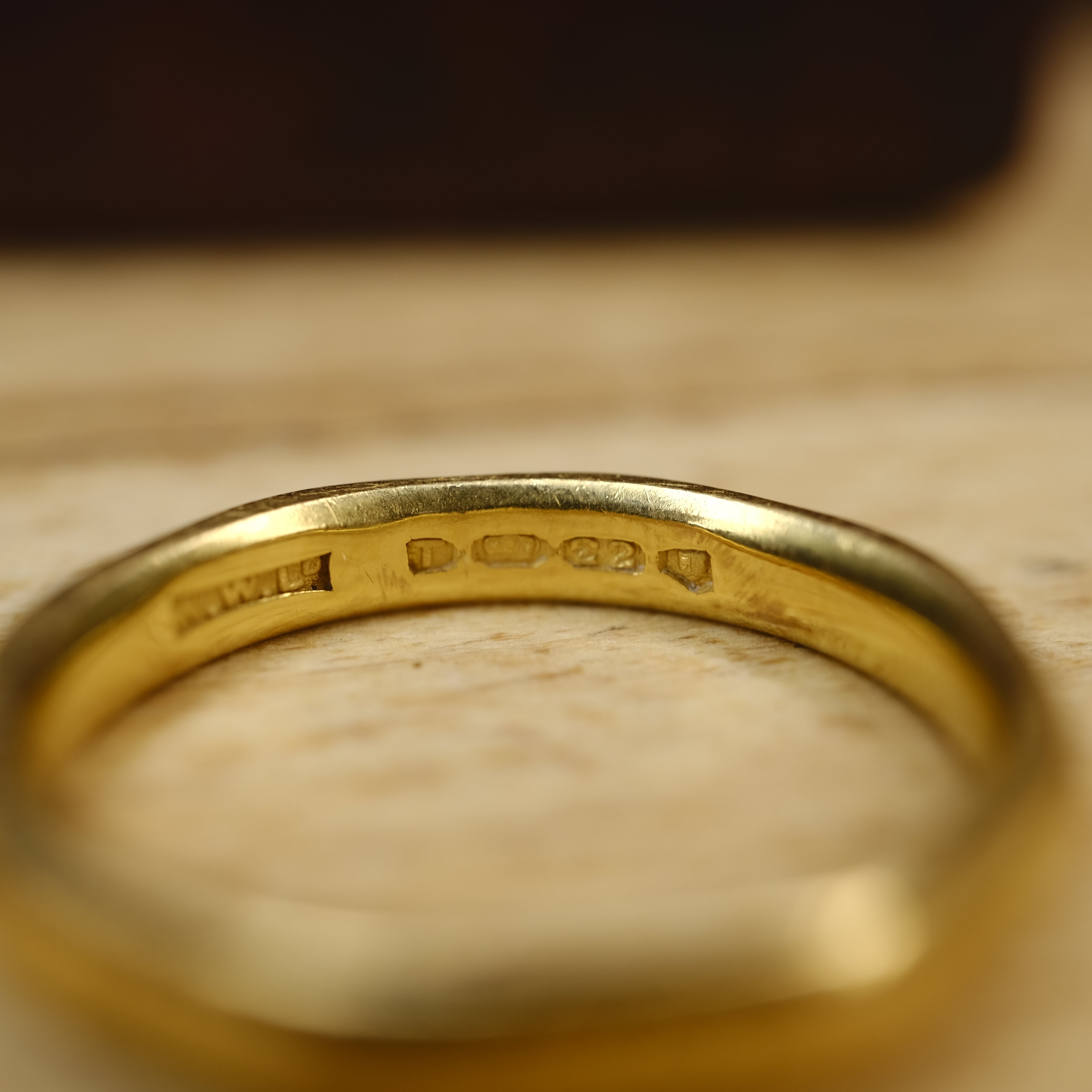Vintage, 1950's, 22ct Gold Faceted Band Ring