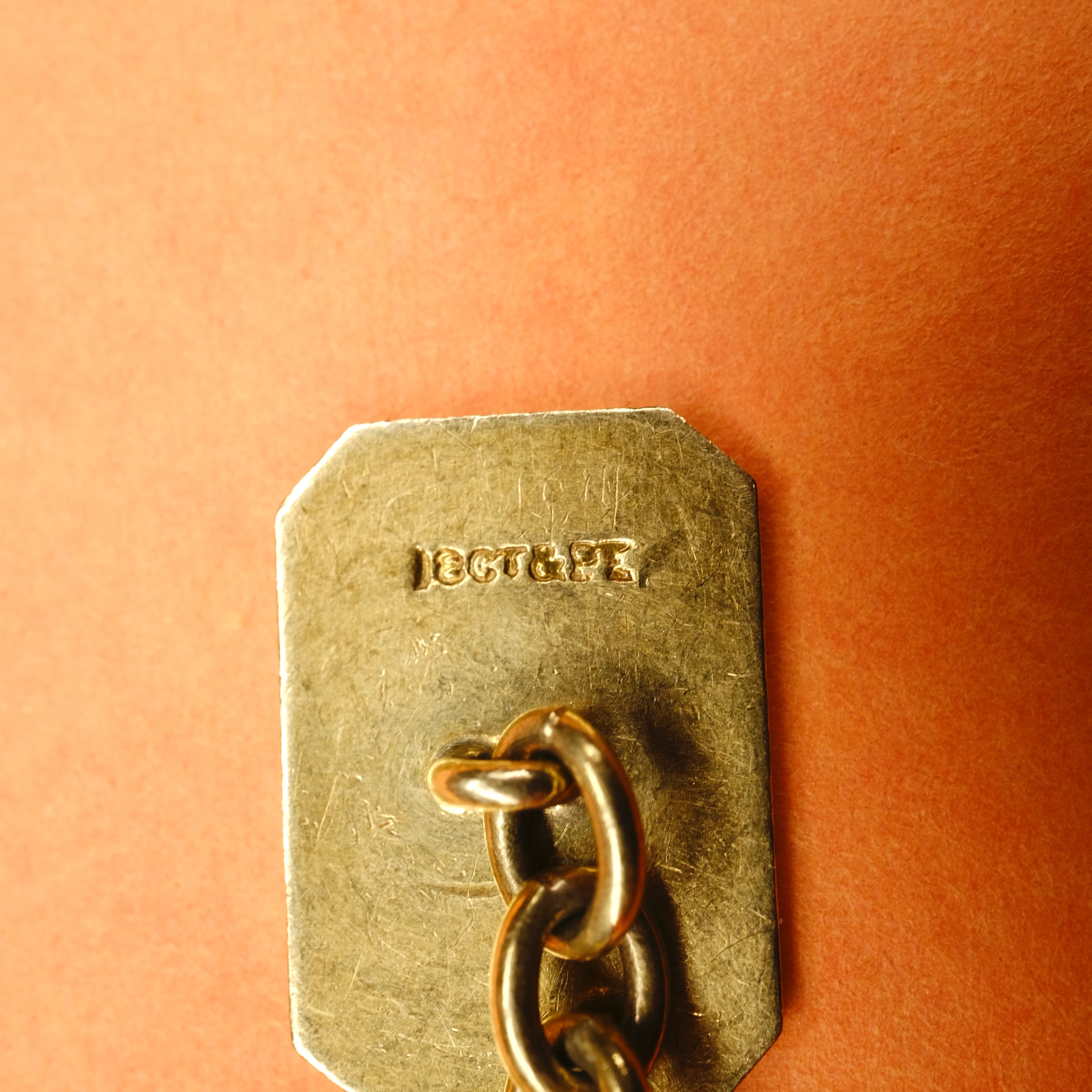 Original Art Deco, 18ct Gold & Platinum Cufflinks In Original Case