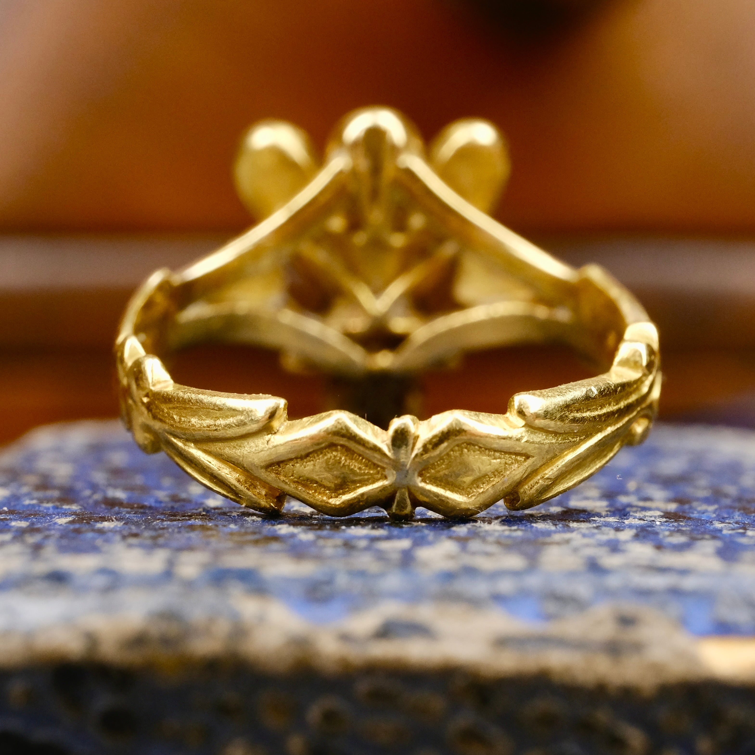 Very Rare Victorian 18ct Gold, Ruby & Turquoise Fly Ring