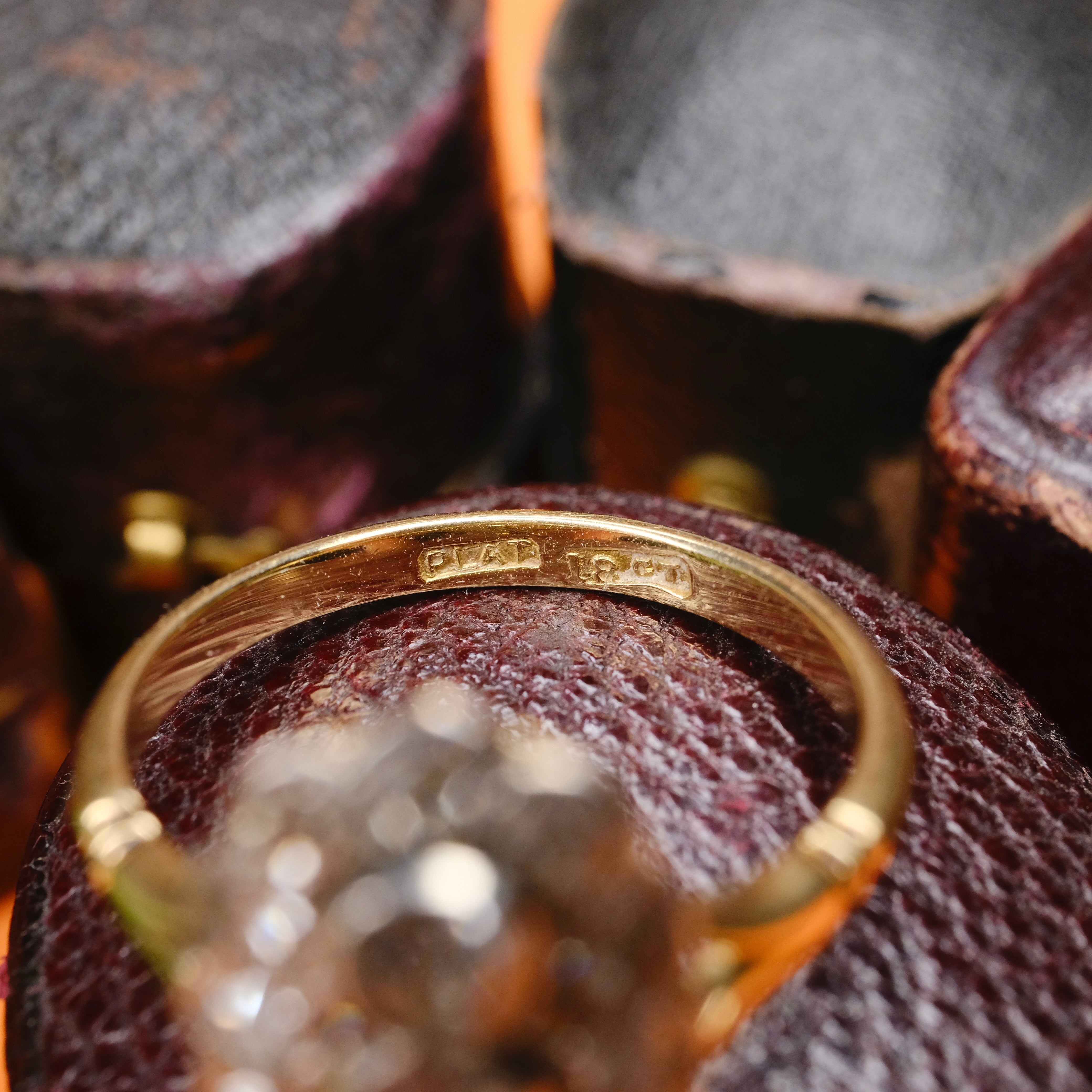 Antique, Edwardian, 18ct Gold & Platinum, Old Cut Diamond, Oval Cluster Ring