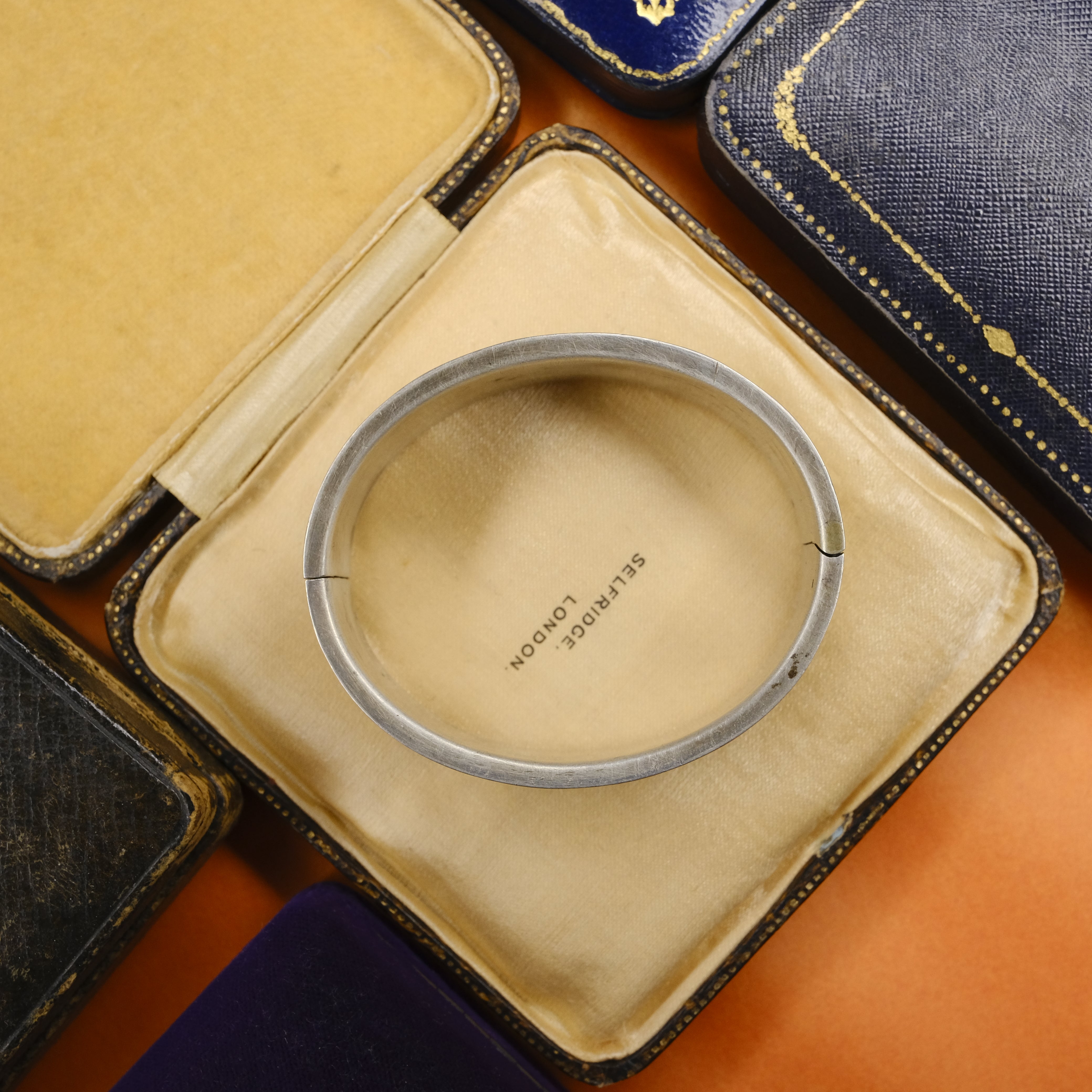 Vintage, Hand Engraved, Sterling Silver, Hinged Bangle