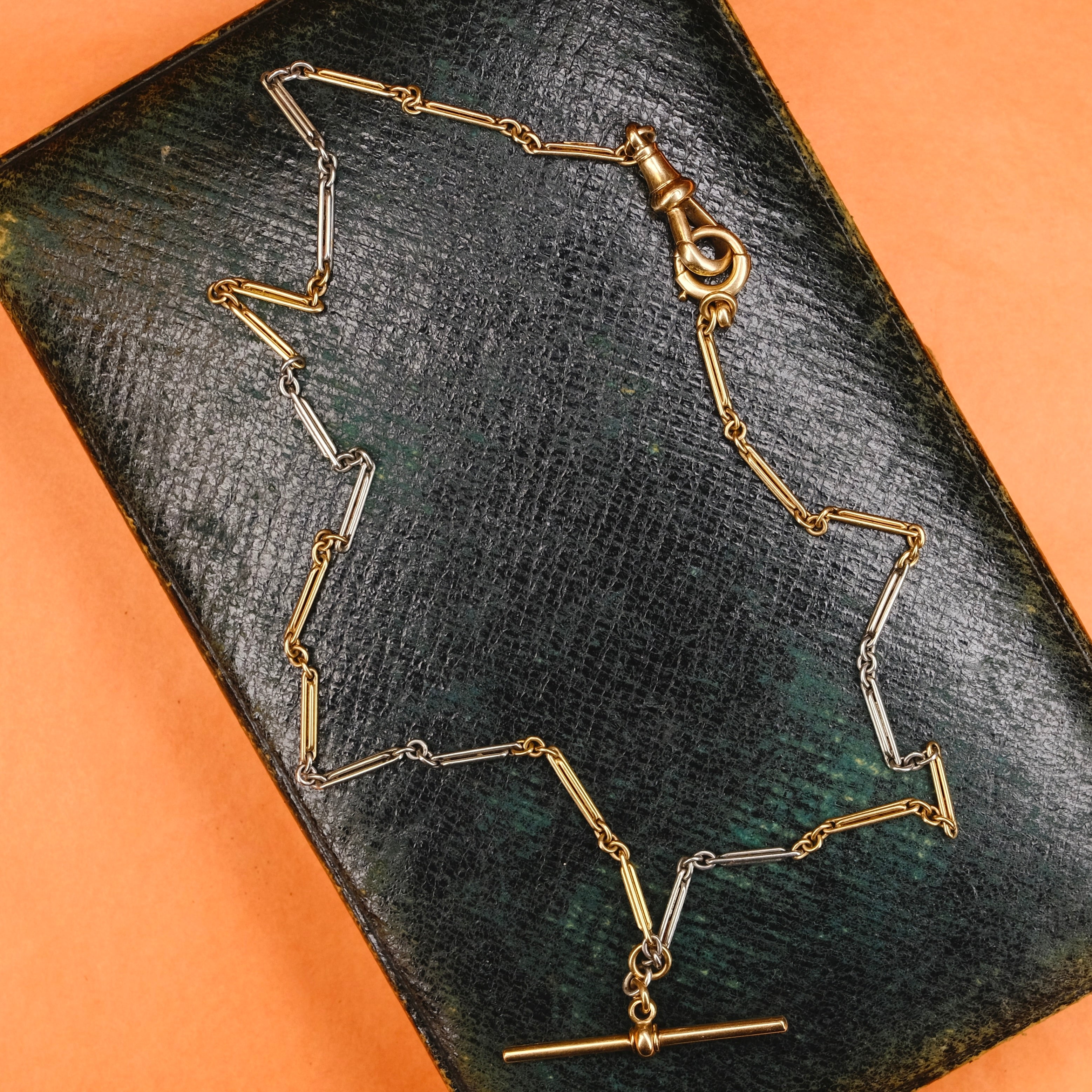 Antique, 18ct & Platinum, Fetter Link, Albert Watch Chain by Manton & Mole