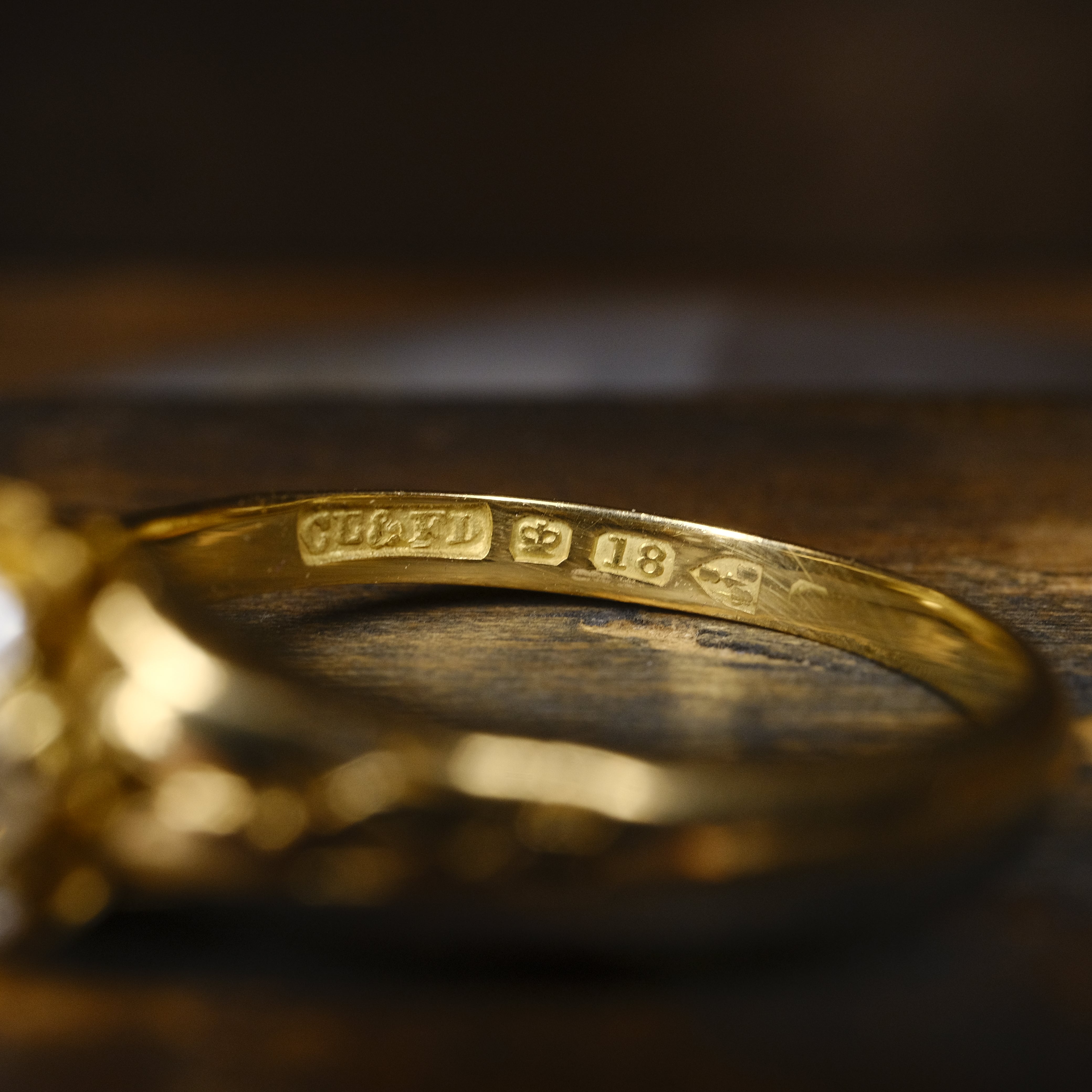 RESERVED 2nd and 3rd layaway payment Antique, Victorian, 18ct Gold, Old Mine Cut Diamond Cluster Ring (Copy)