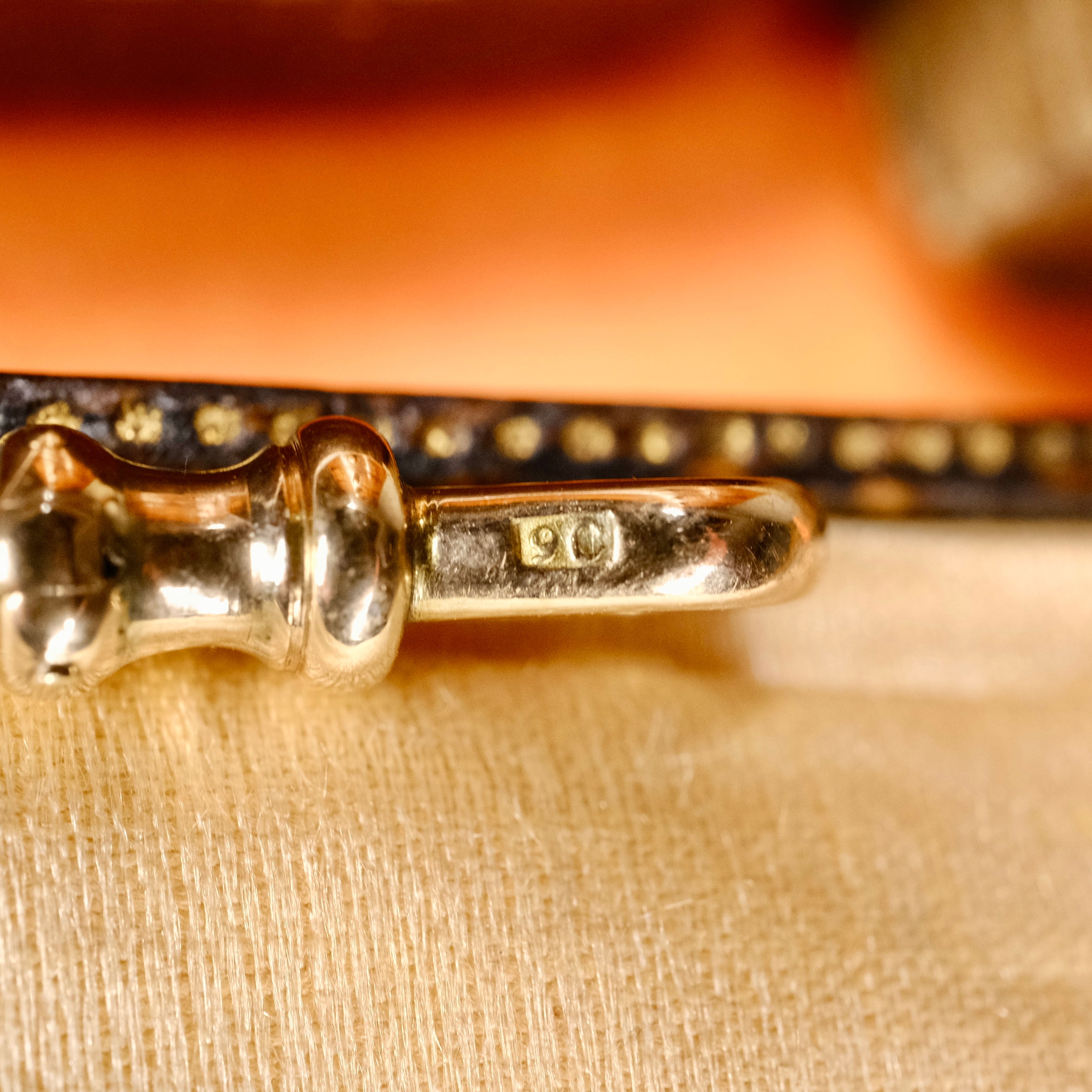 antique gold double dog clip