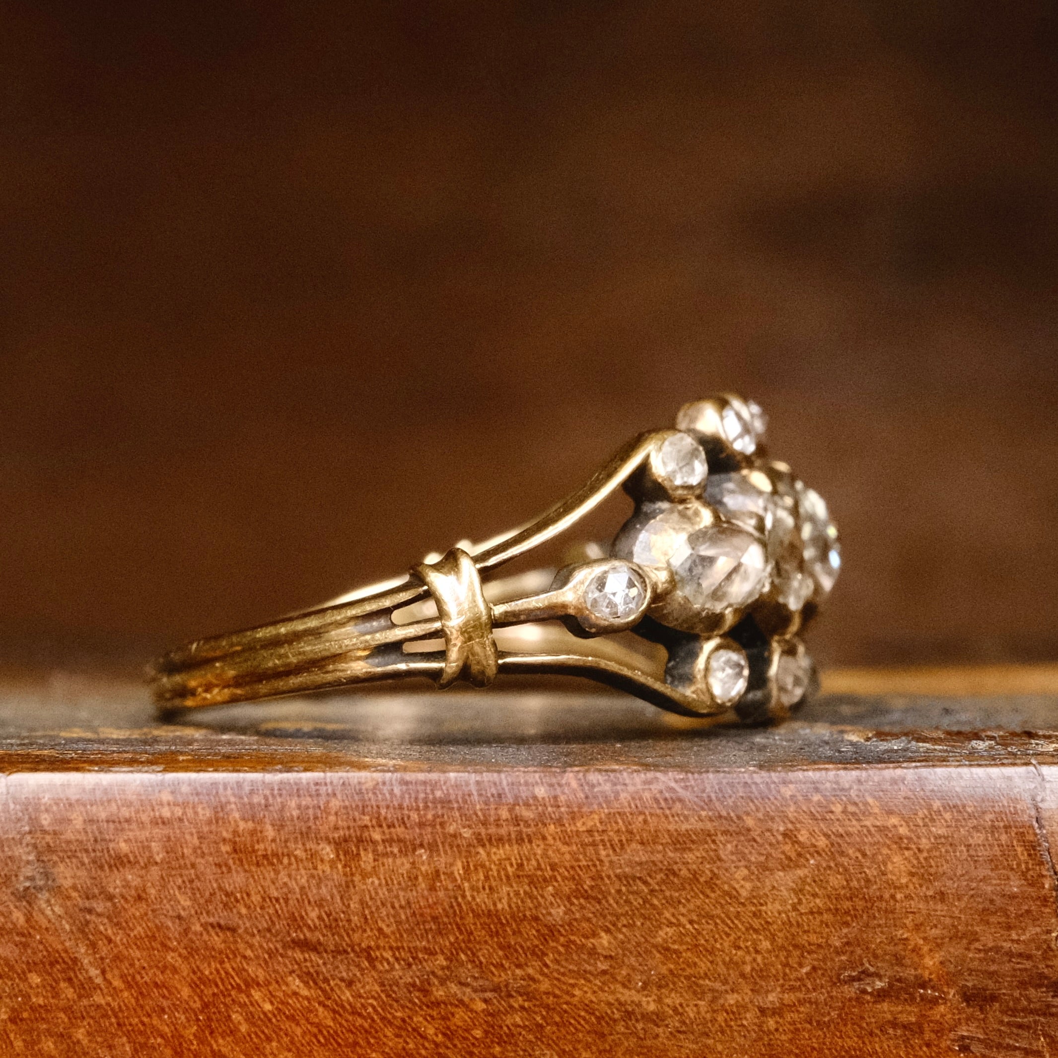 Antique, Georgian Rose Cut Diamond, Gold Ring