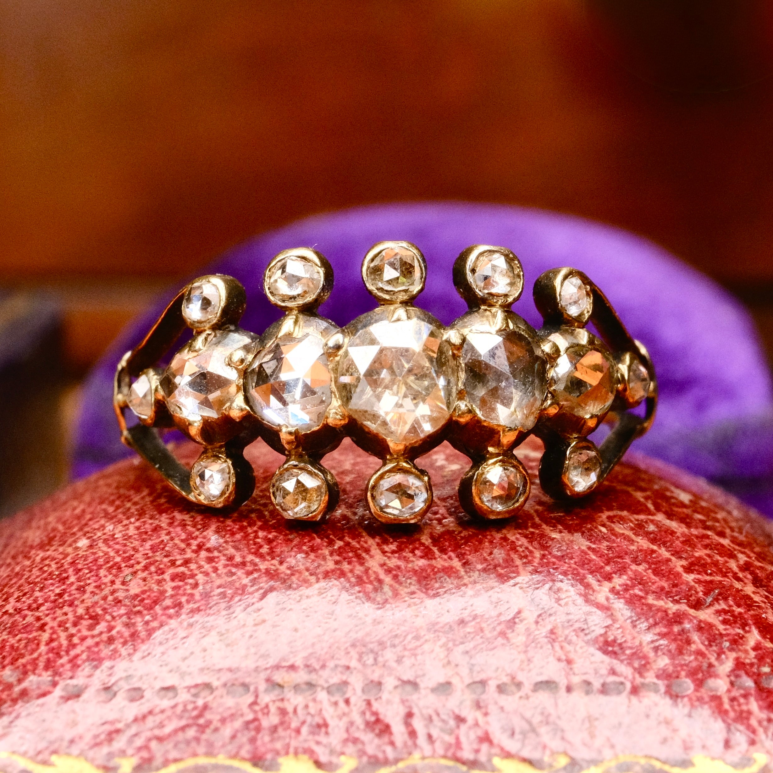 Antique, Georgian Rose Cut Diamond, Gold Ring