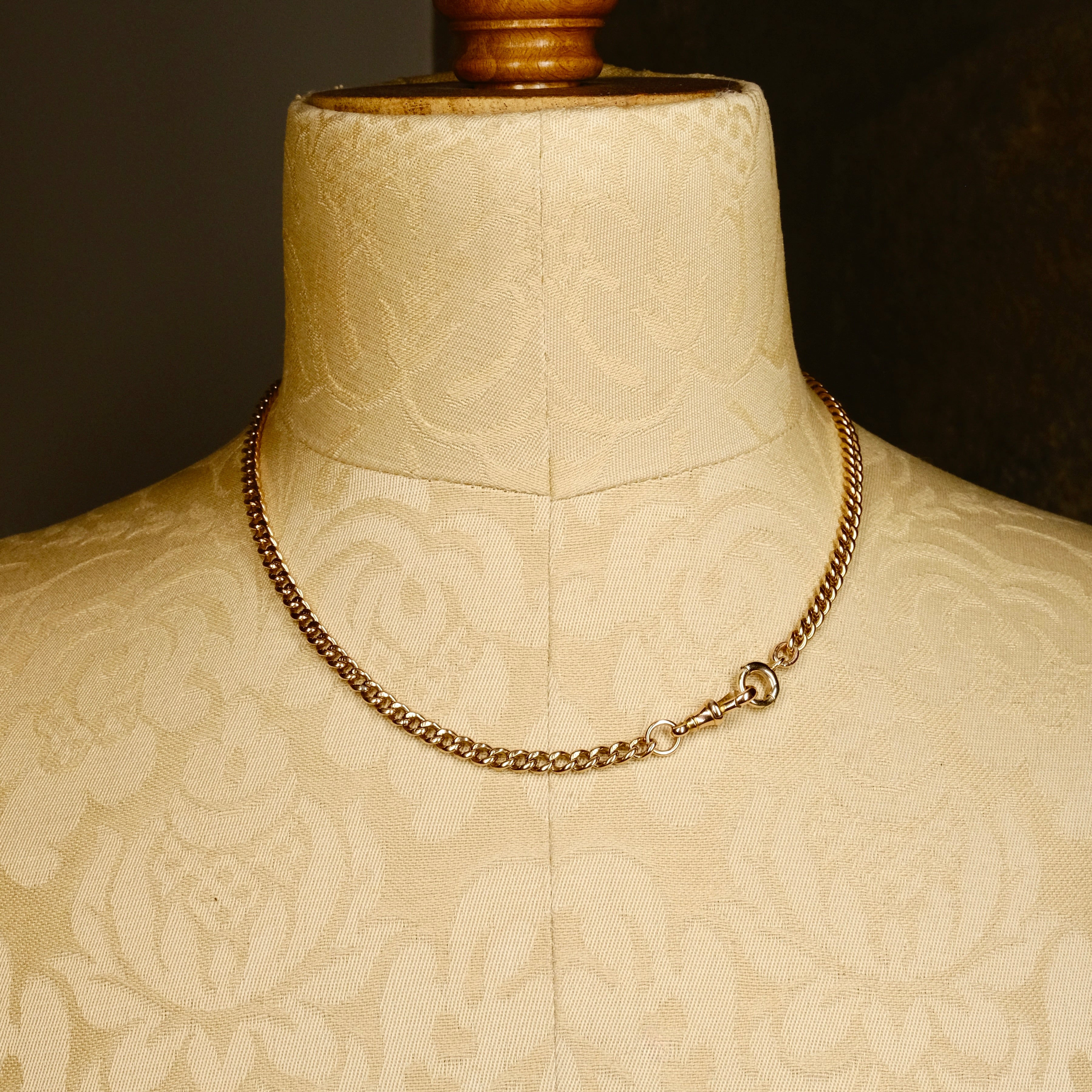 Antique 9ct Rose Gold, Albert Watch Chain Necklace, 27 Grams