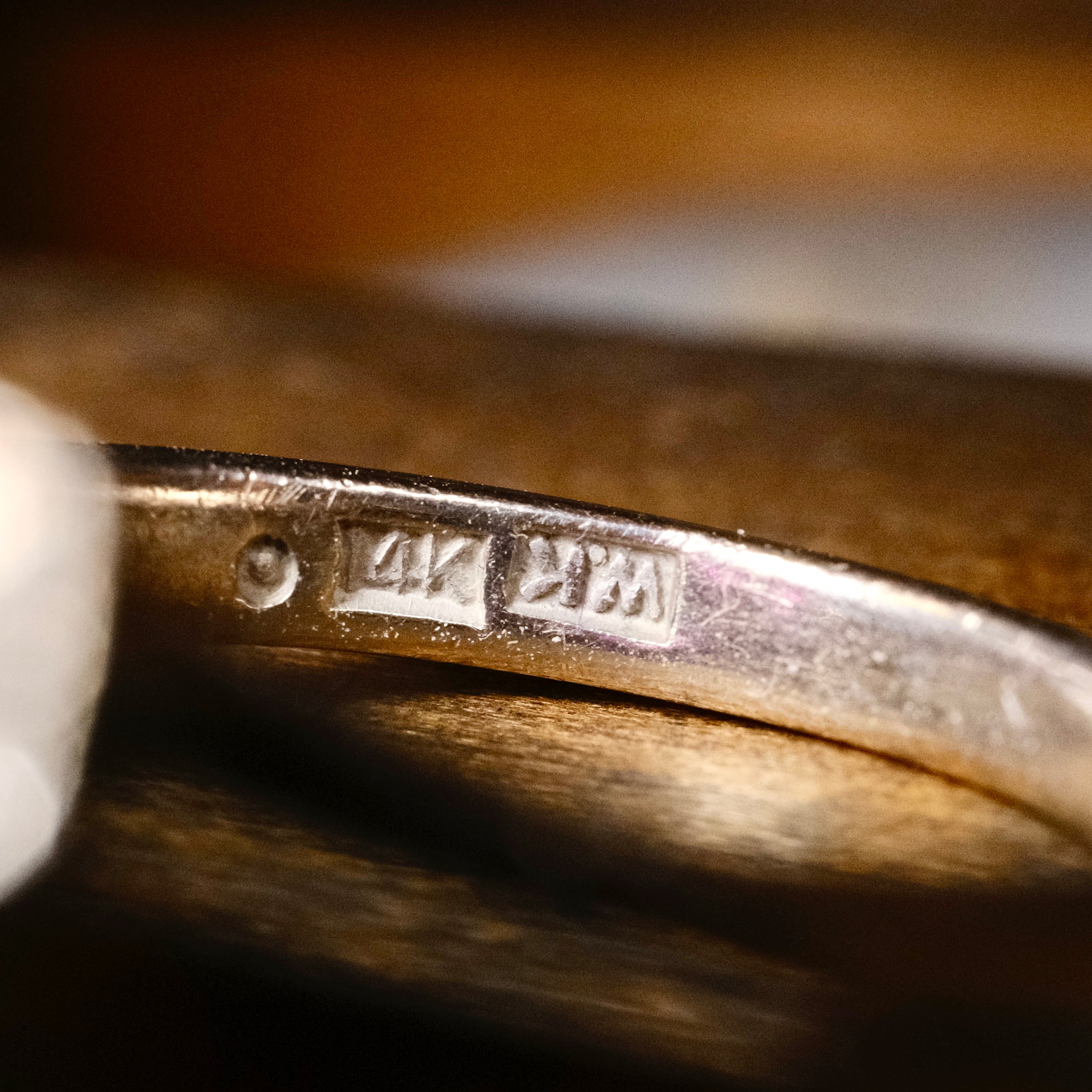 Original Art Deco, 14ct White Gold Natural Ruby & Diamond Panel Ring