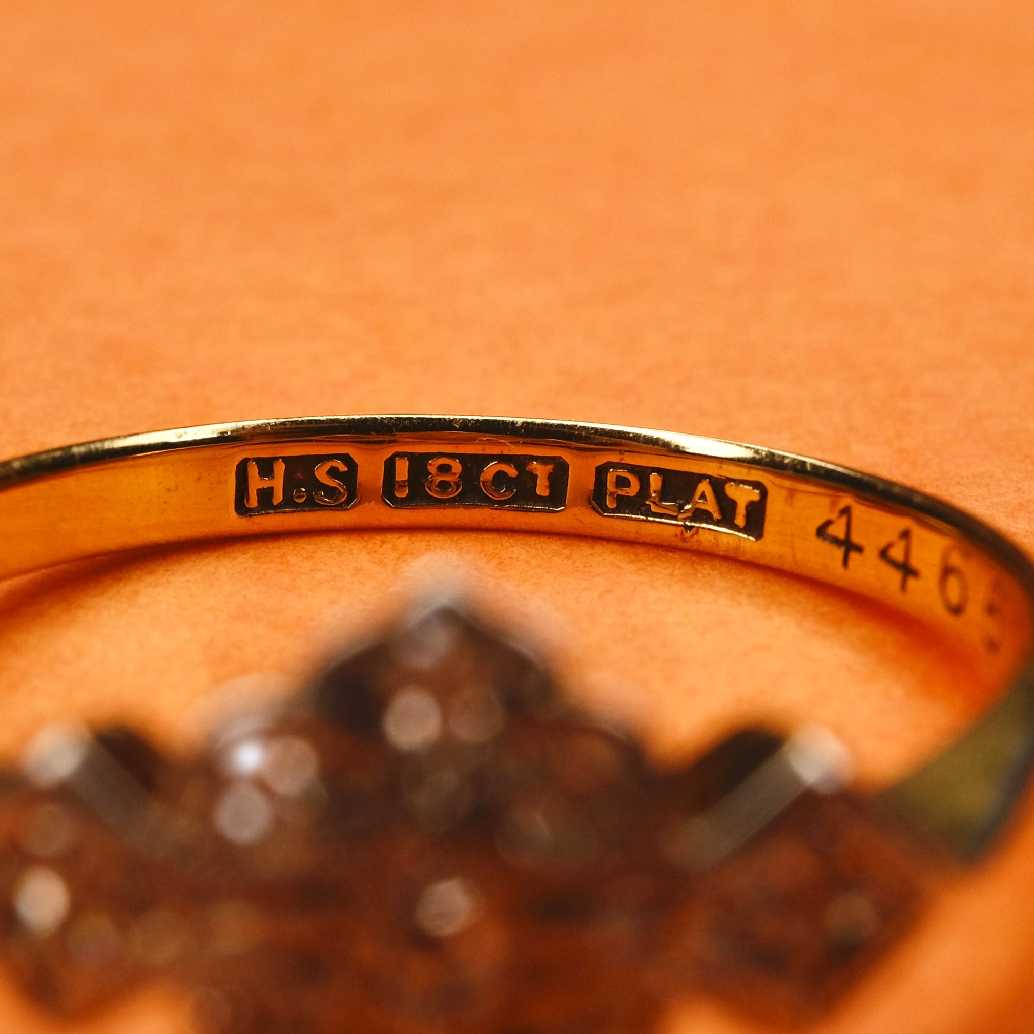 Vintage 18ct Gold & Platinum, Diamond Millegrain Ring