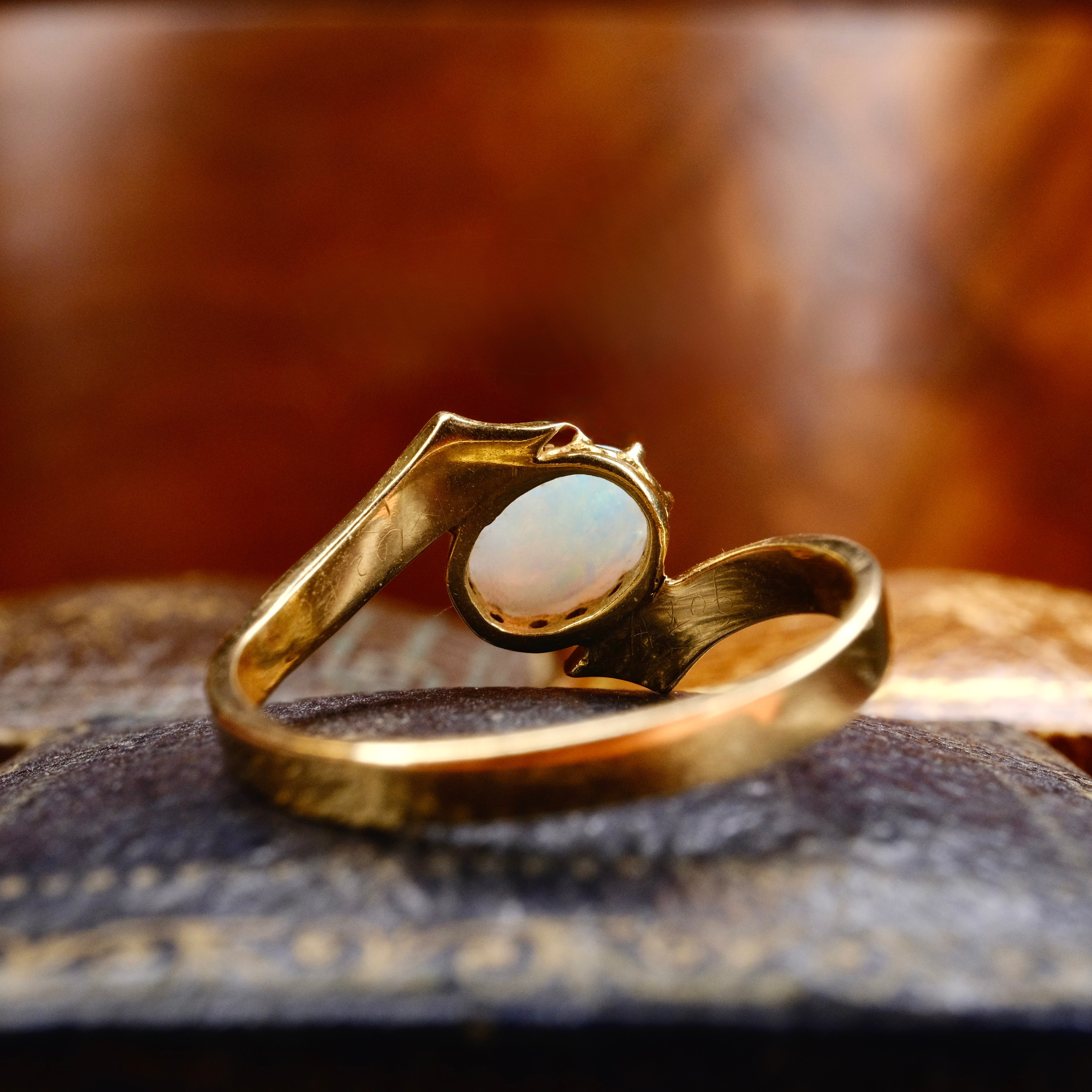 Antique Edwardian 18ct Gold, Opal Solitaire Ring, Chester Hallmark 1905