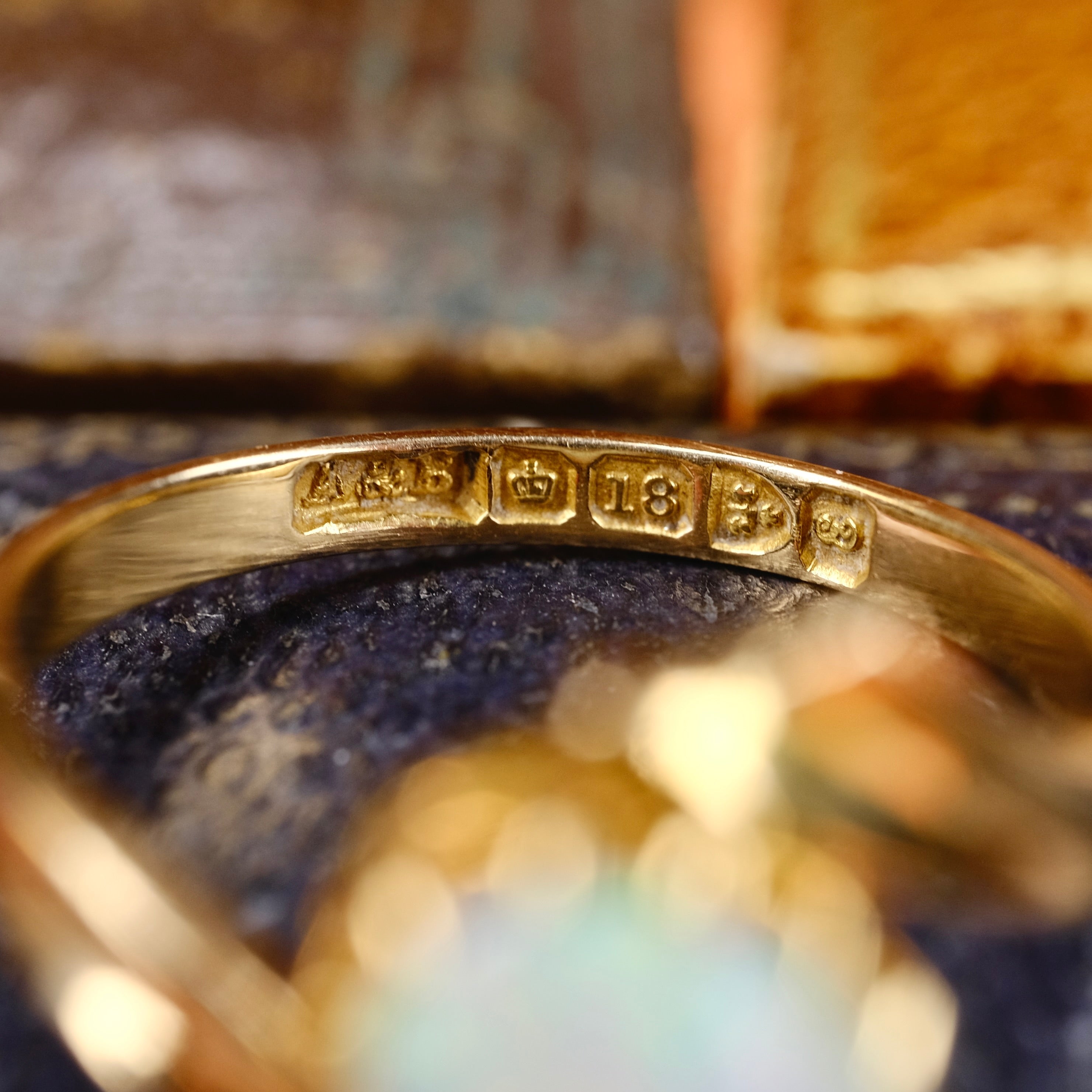 Antique Edwardian 18ct Gold, Opal Solitaire Ring, Chester Hallmark 1905