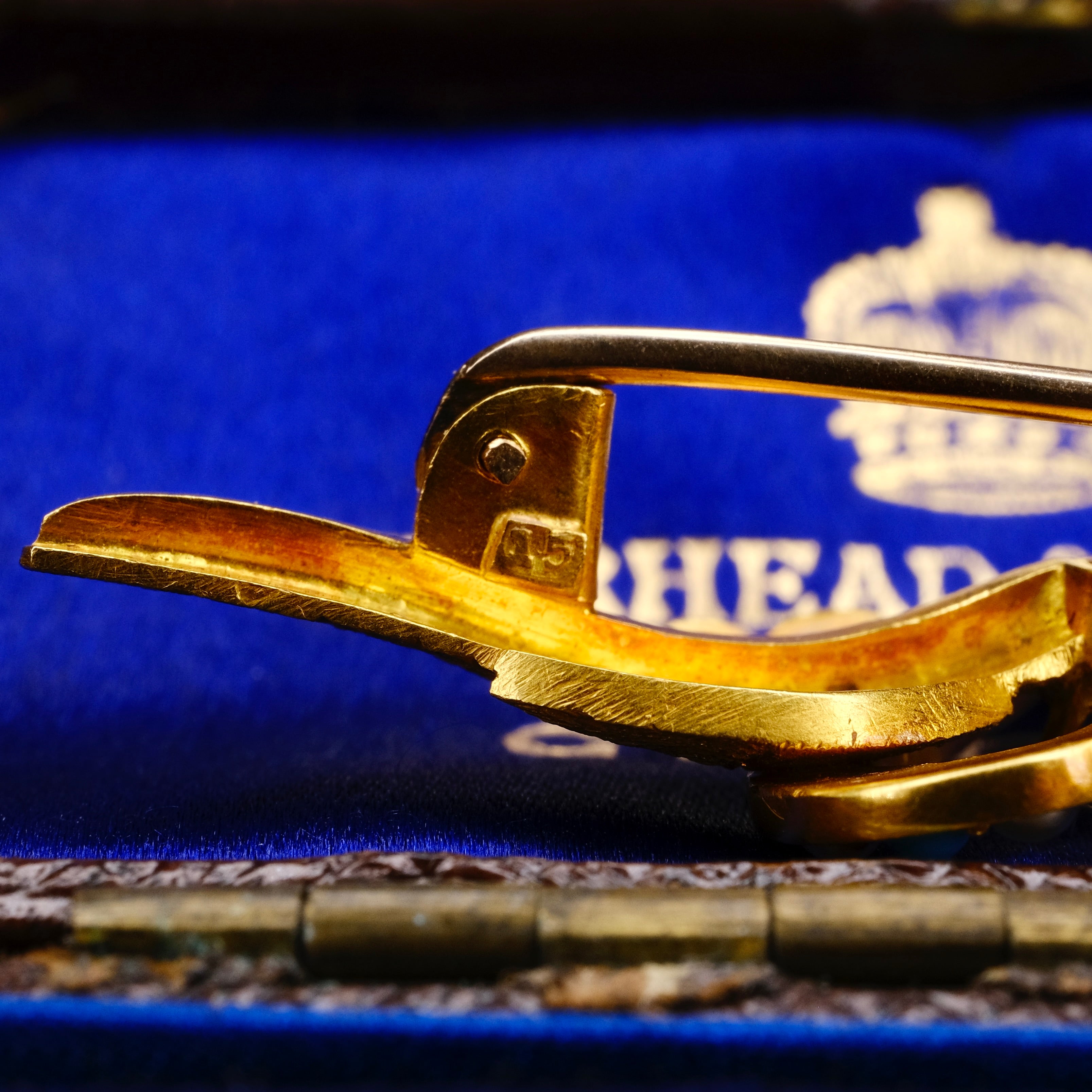 Victorian, 15ct Gold, Old Cut Diamond, Turquoise & Pearl Angel Wings, Witches Heart Brooch