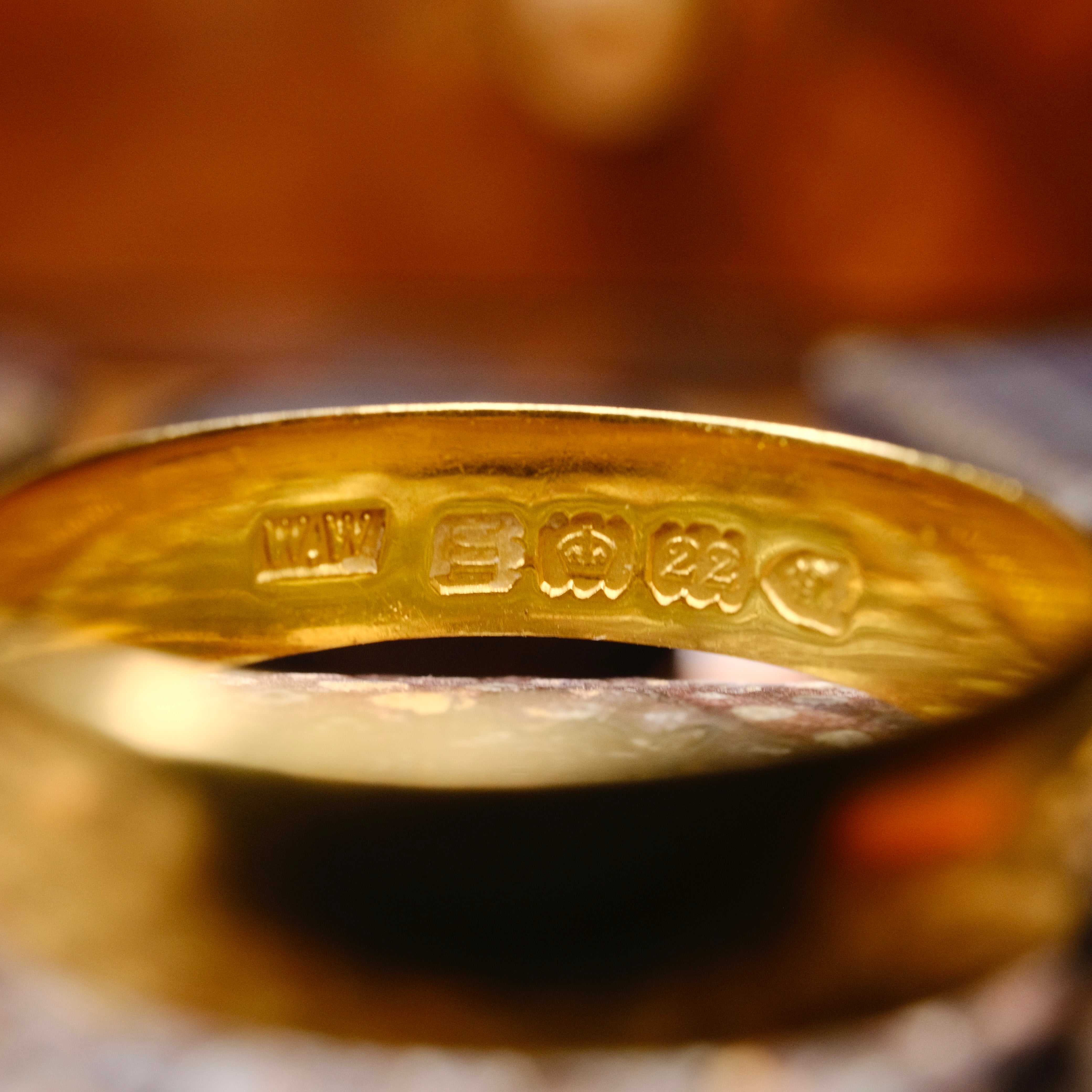 Antique, Edwardian, 22ct Gold Wedding Band Ring, Hallmarked 1907