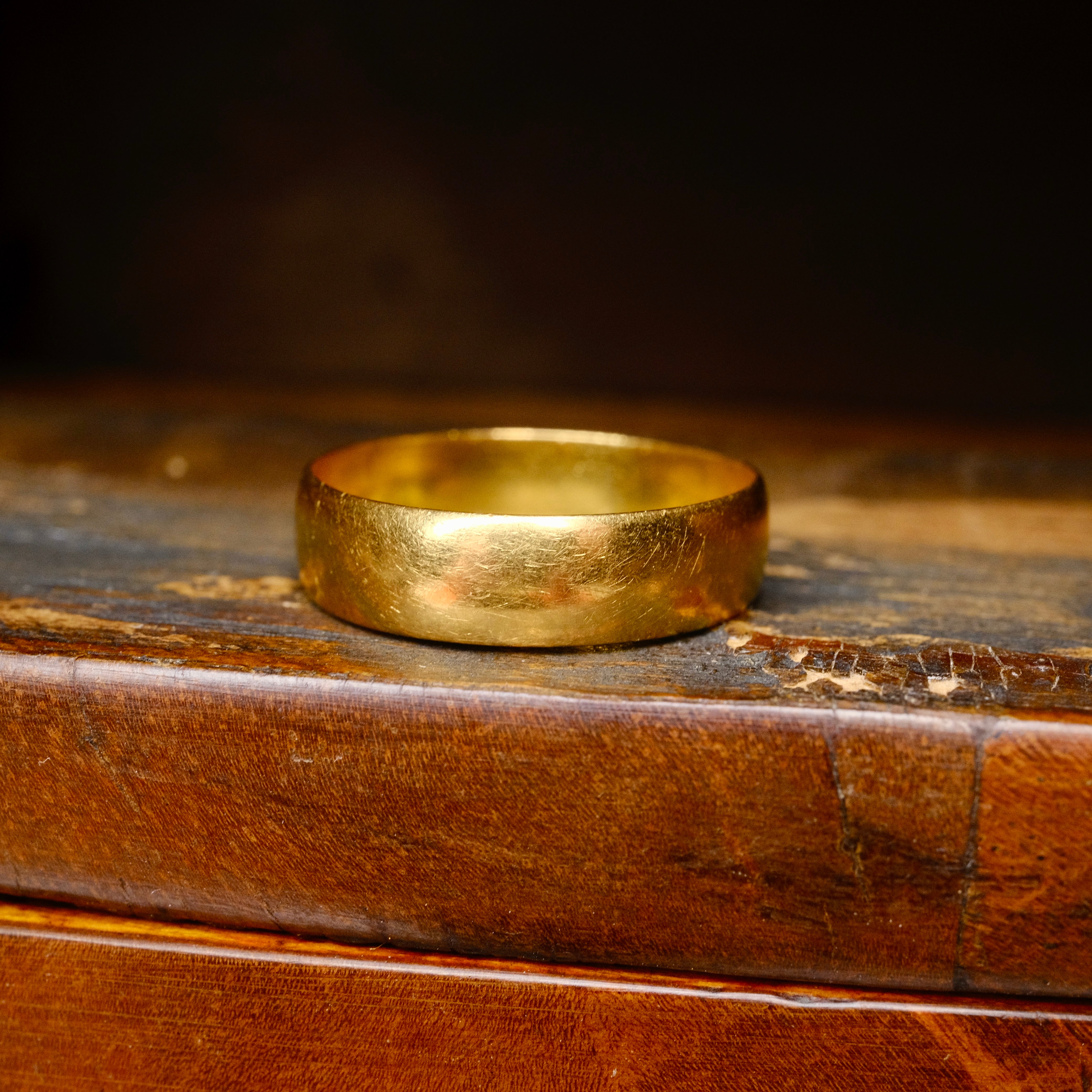 Antique, Edwardian, 22ct Gold Wedding Band Ring, Hallmarked 1907