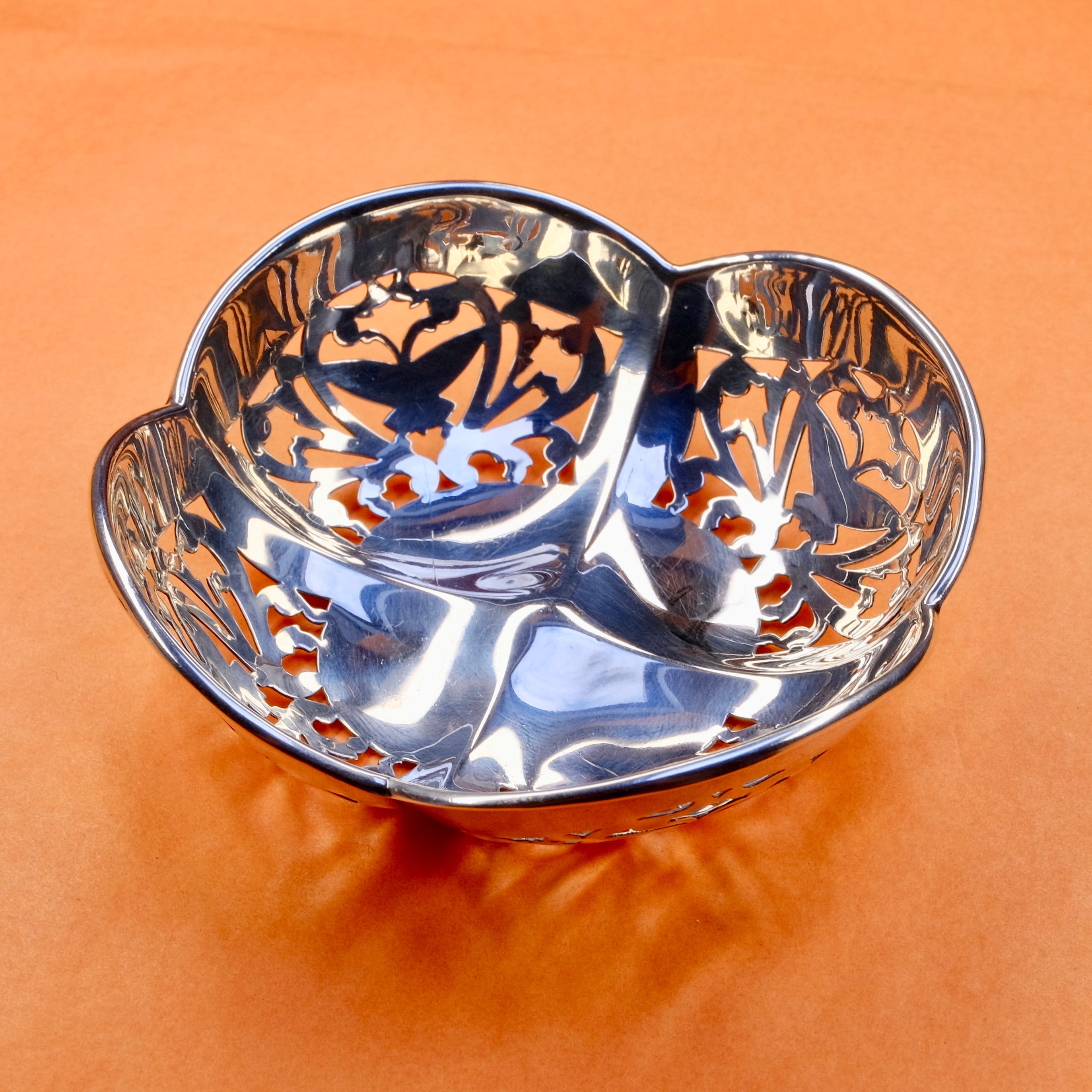 Antique Sterling Silver Butterfly Trinket Dish, William Devenport, Hallmarked in 1926