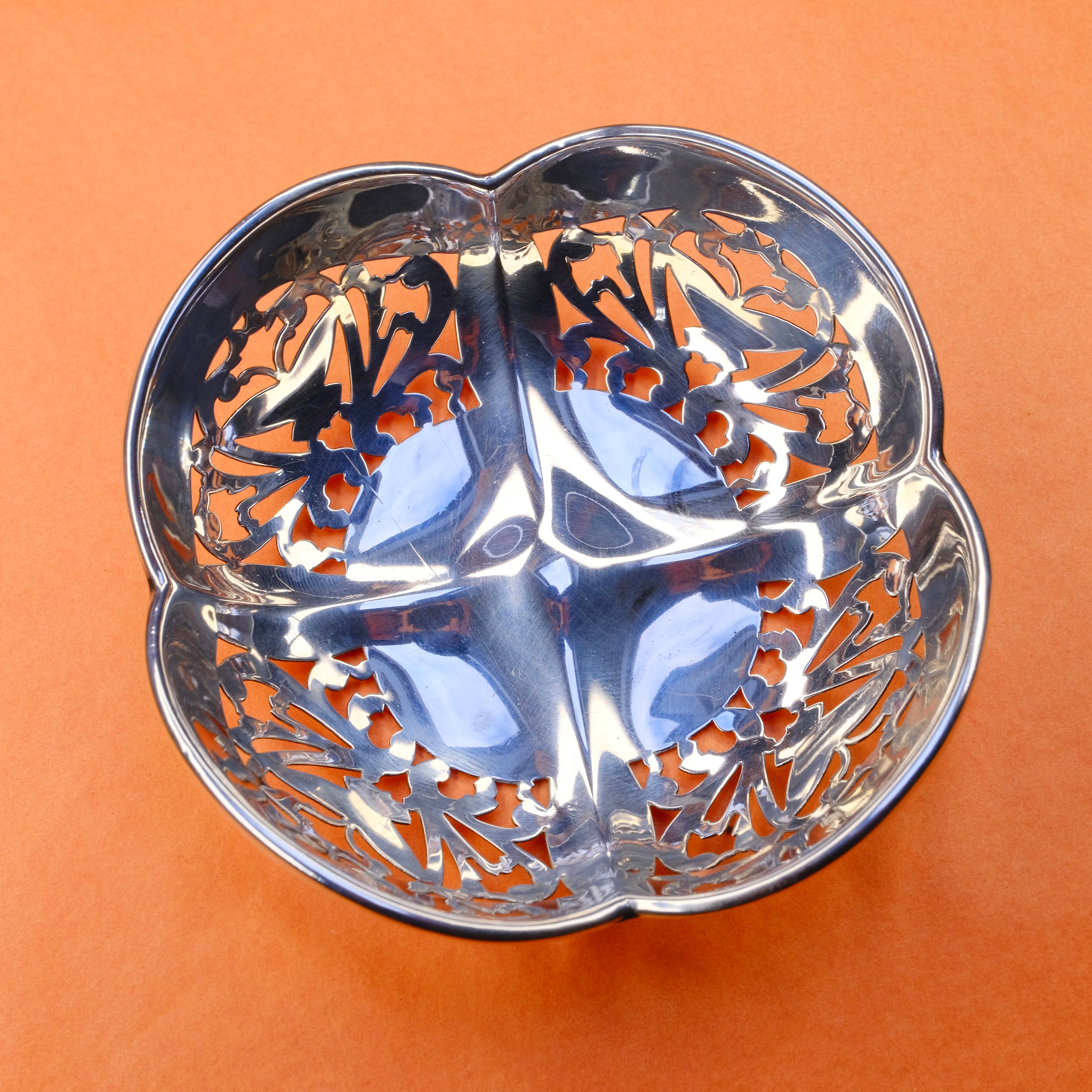 Antique Sterling Silver Butterfly Trinket Dish, William Devenport, Hallmarked in 1926