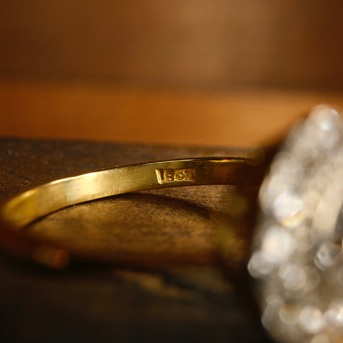 Antique, 18ct Gold, 1.5 Carats, Old European Cut Diamond Daisy Cluster Ring