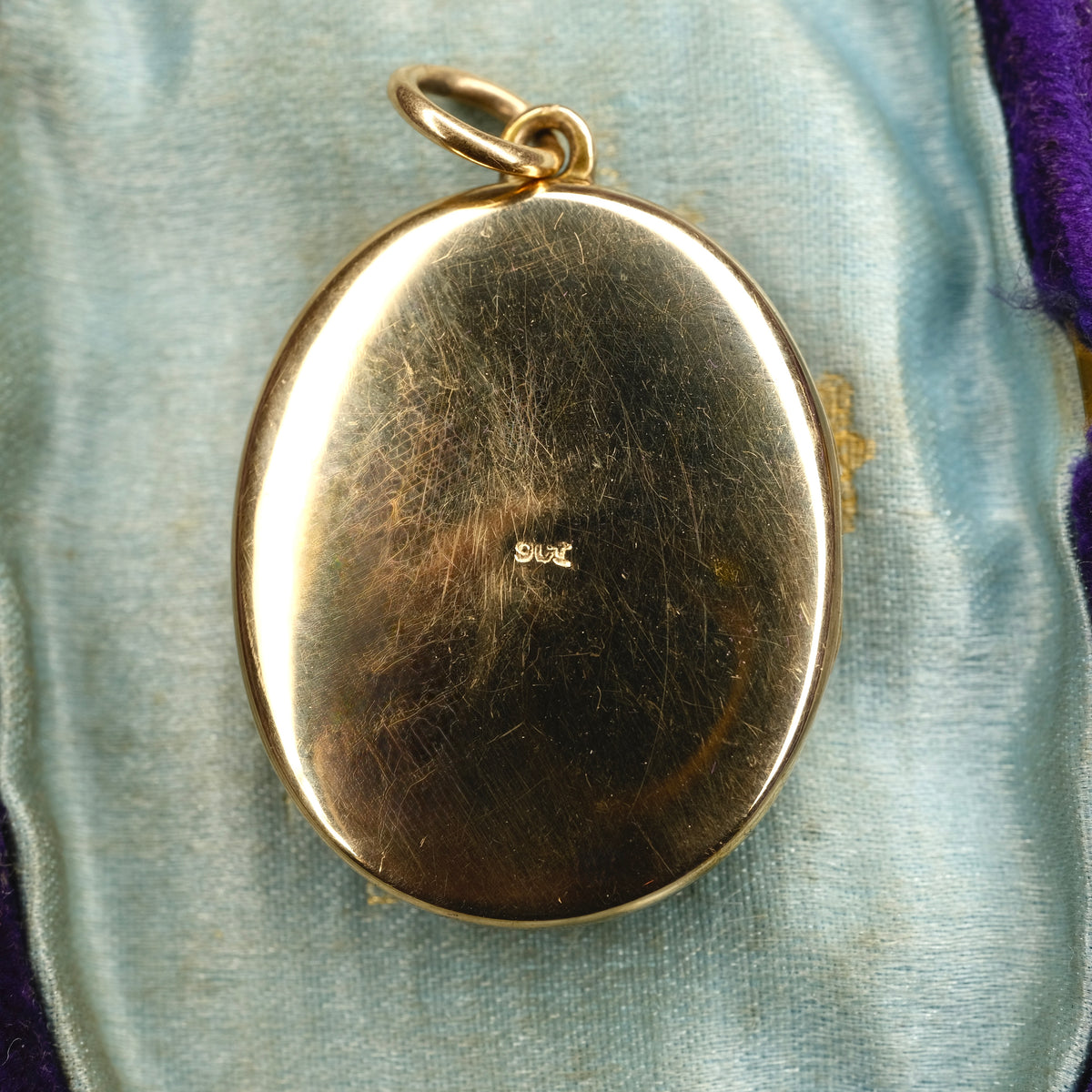 Antique, Victorian 9ct Gold Locket With Blue Enamel Cross & Split Pearls, 9 Grams