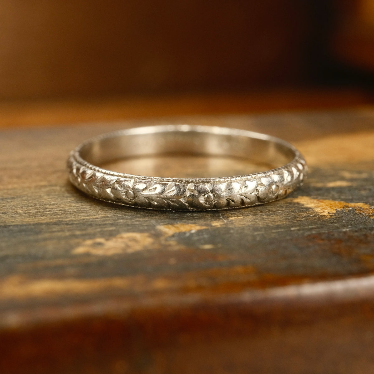 Art deco, Platinum Orange Blossom Band Ring
