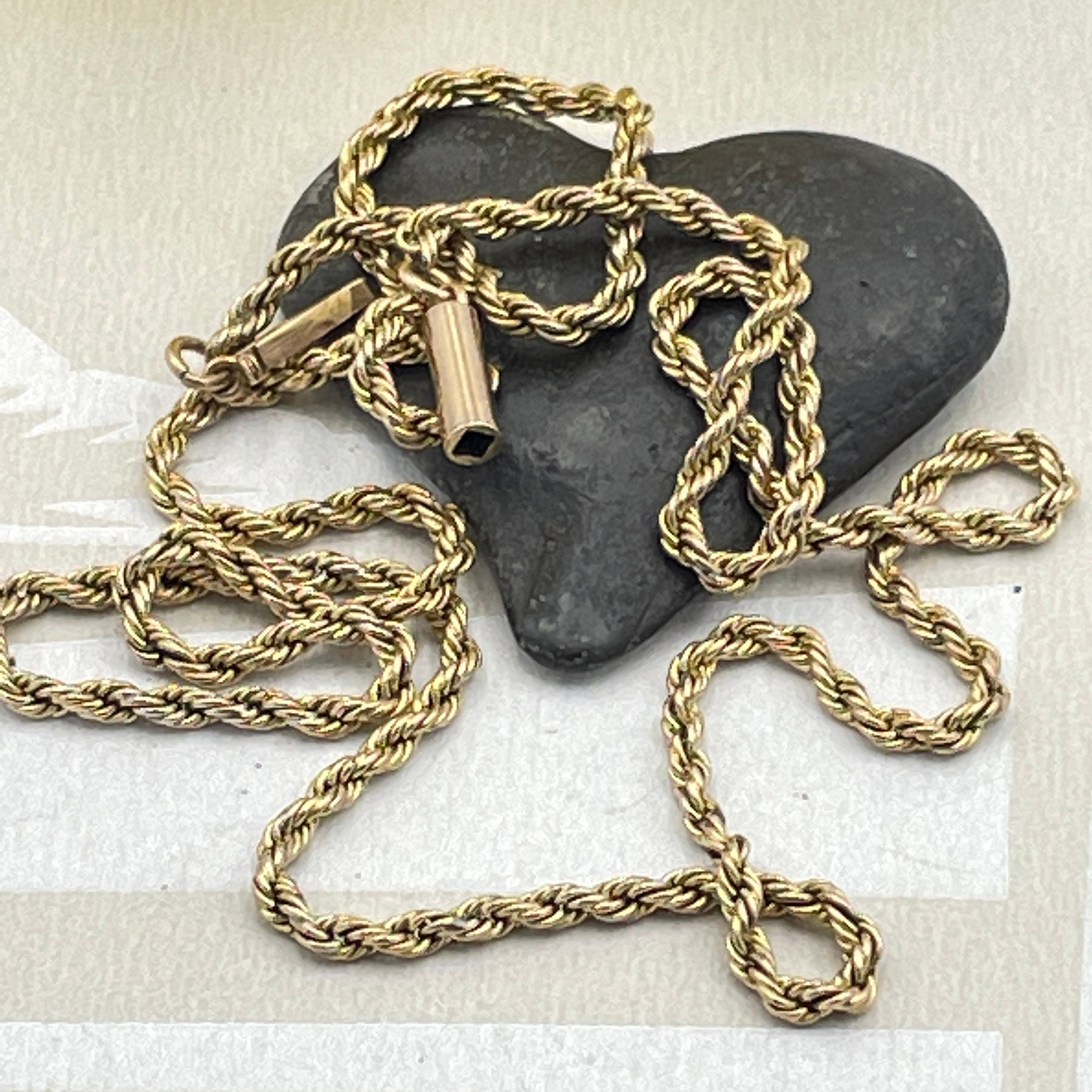 9k gold rope twist chain necklace 