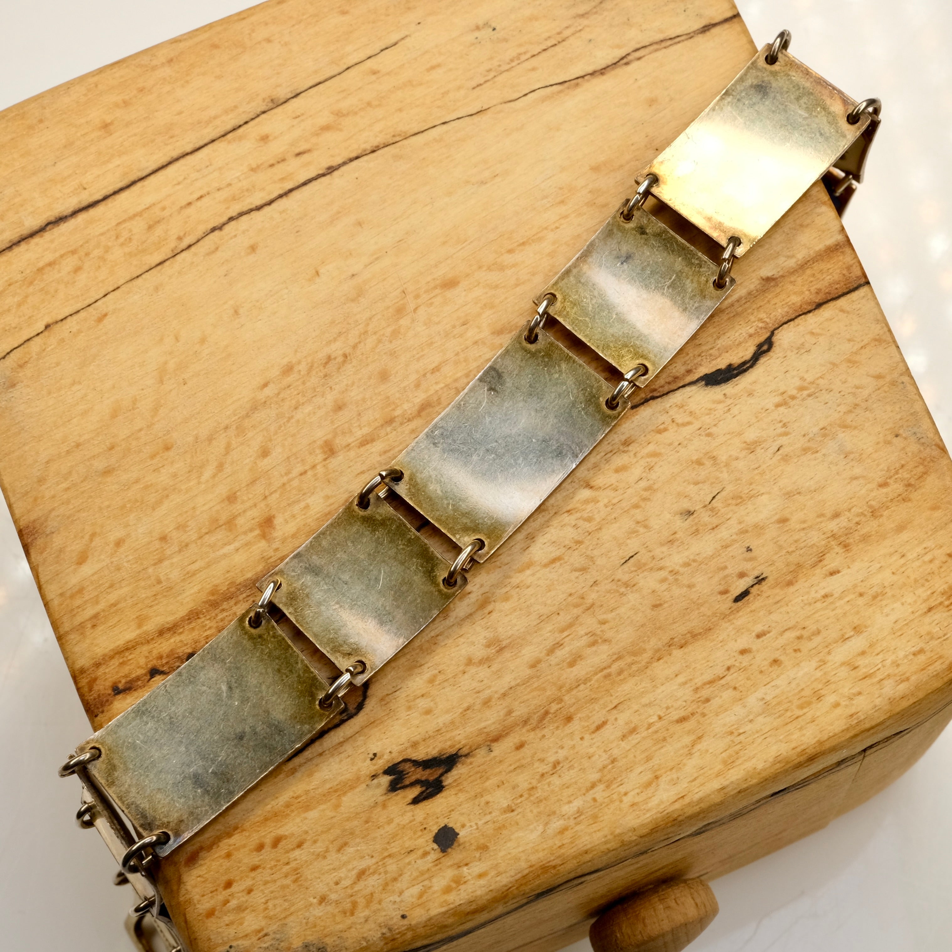 Vintage, Mid 20th Century David Anderson, Sterling Silver, Blue & White Enamel Bracelet