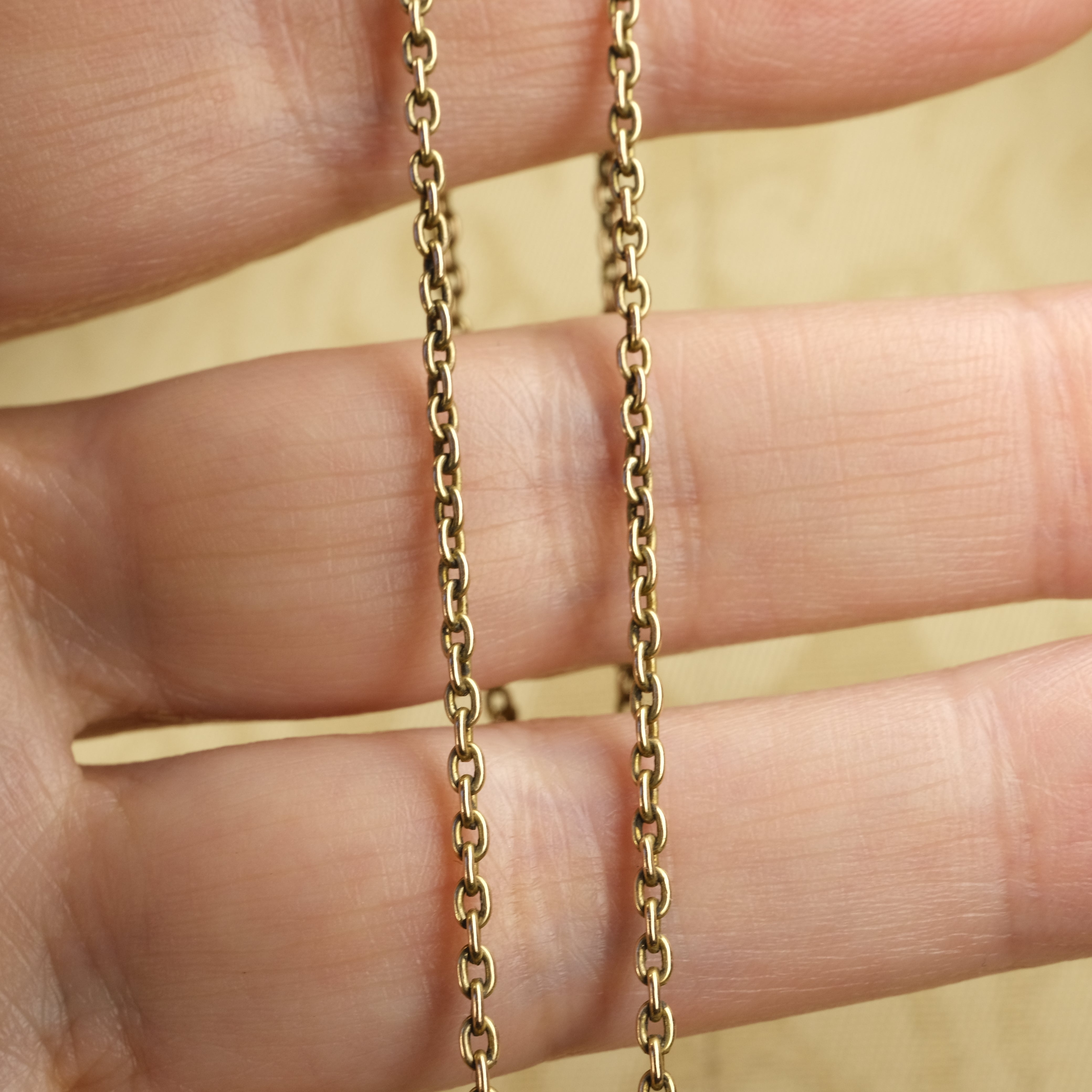 Antique, 9ct Gold, Fine Belcher Link Chain