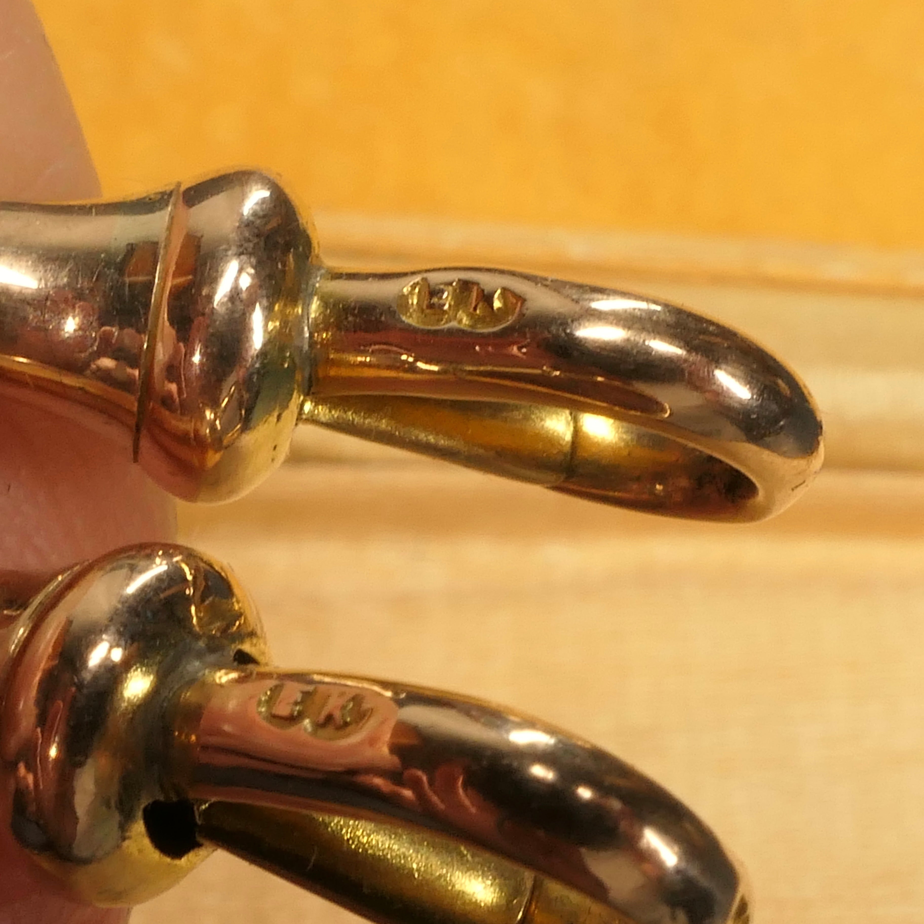 Solid, heavy, antique trombone link watch chain necklace