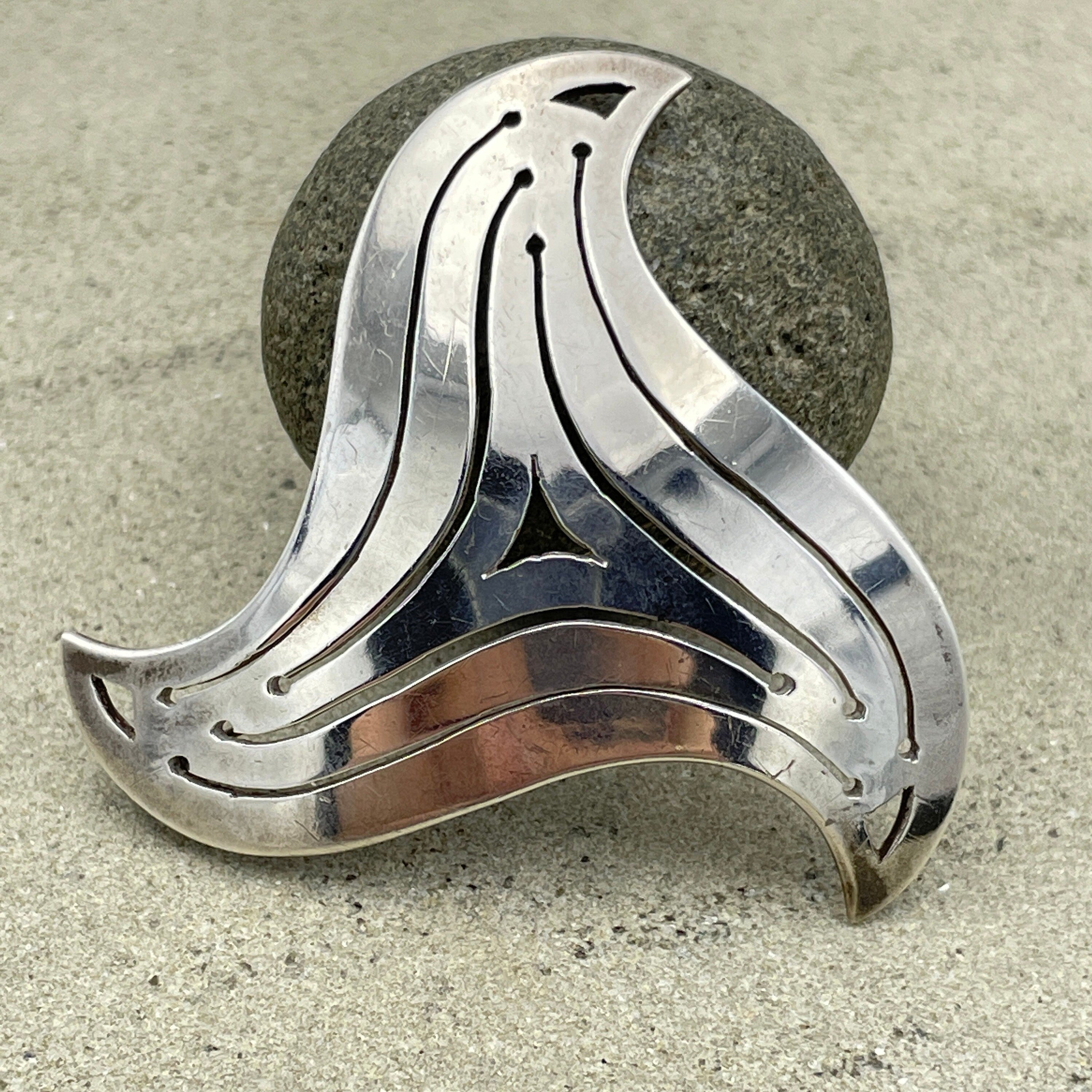 Vintage Danish Sterling Silver Brooch by Borge Malling Jensen, c1960s