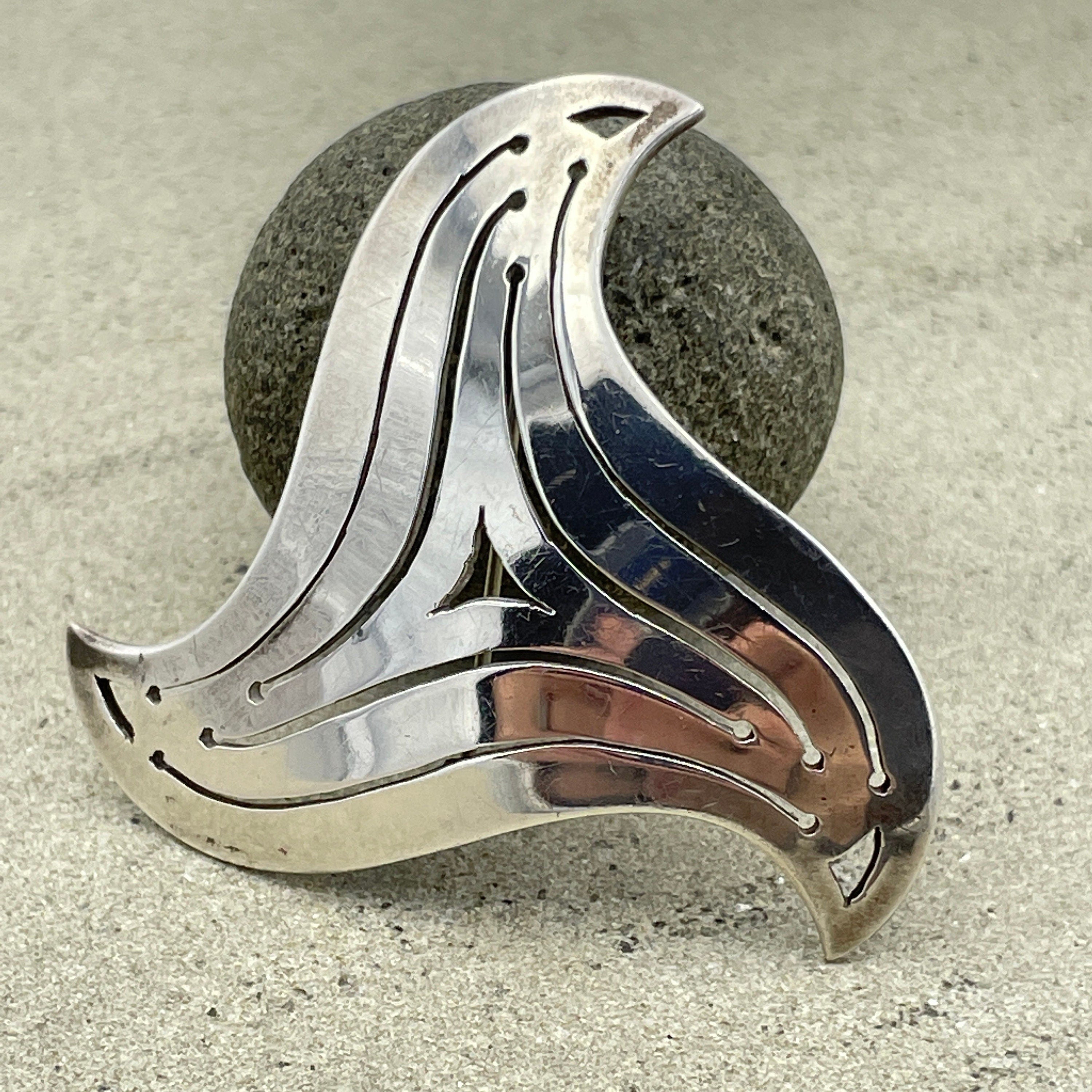 Vintage Danish Sterling Silver Brooch by Borge Malling Jensen, c1960s