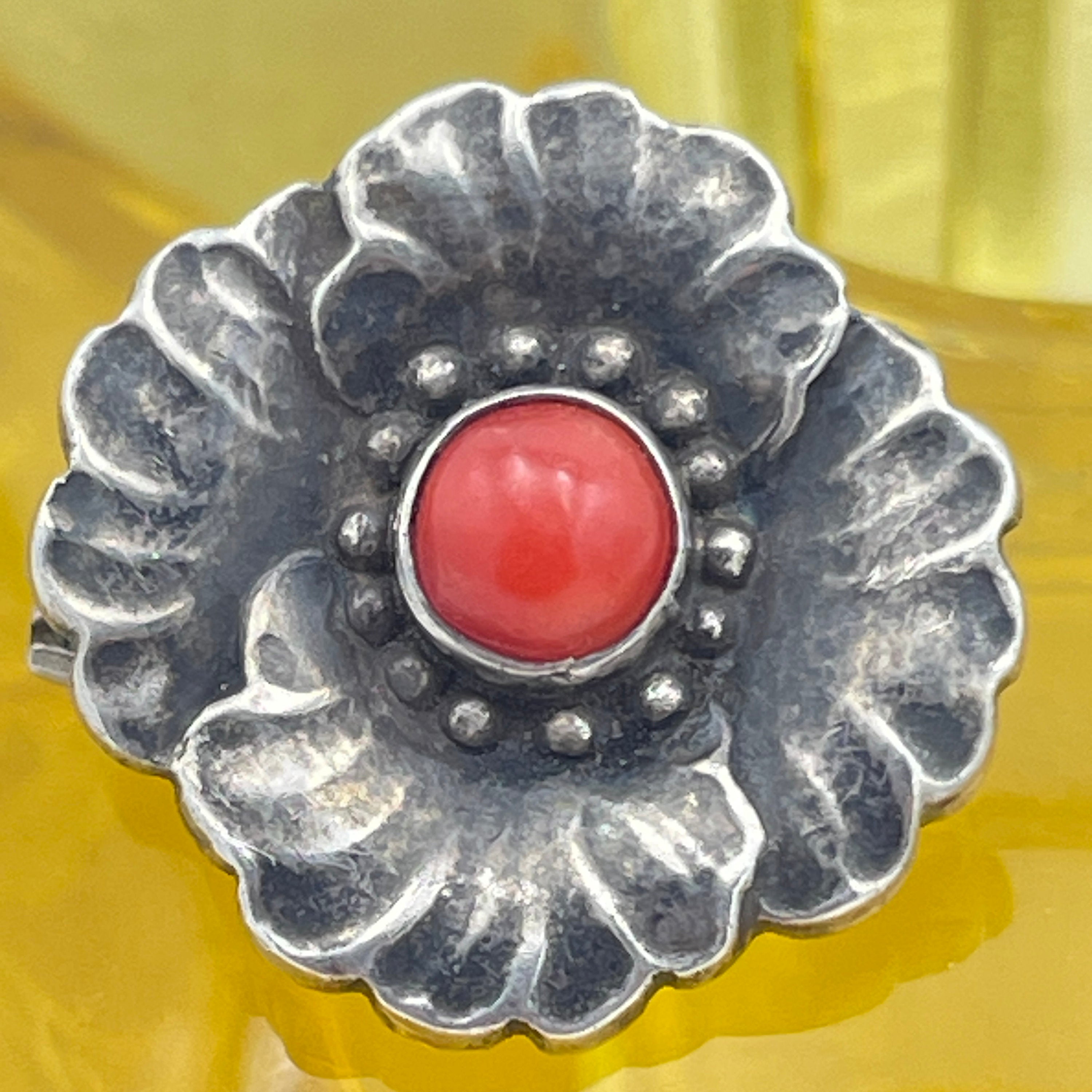 Vintage Georg Jensen, flower brooch, pin no. 189, 830 Silver