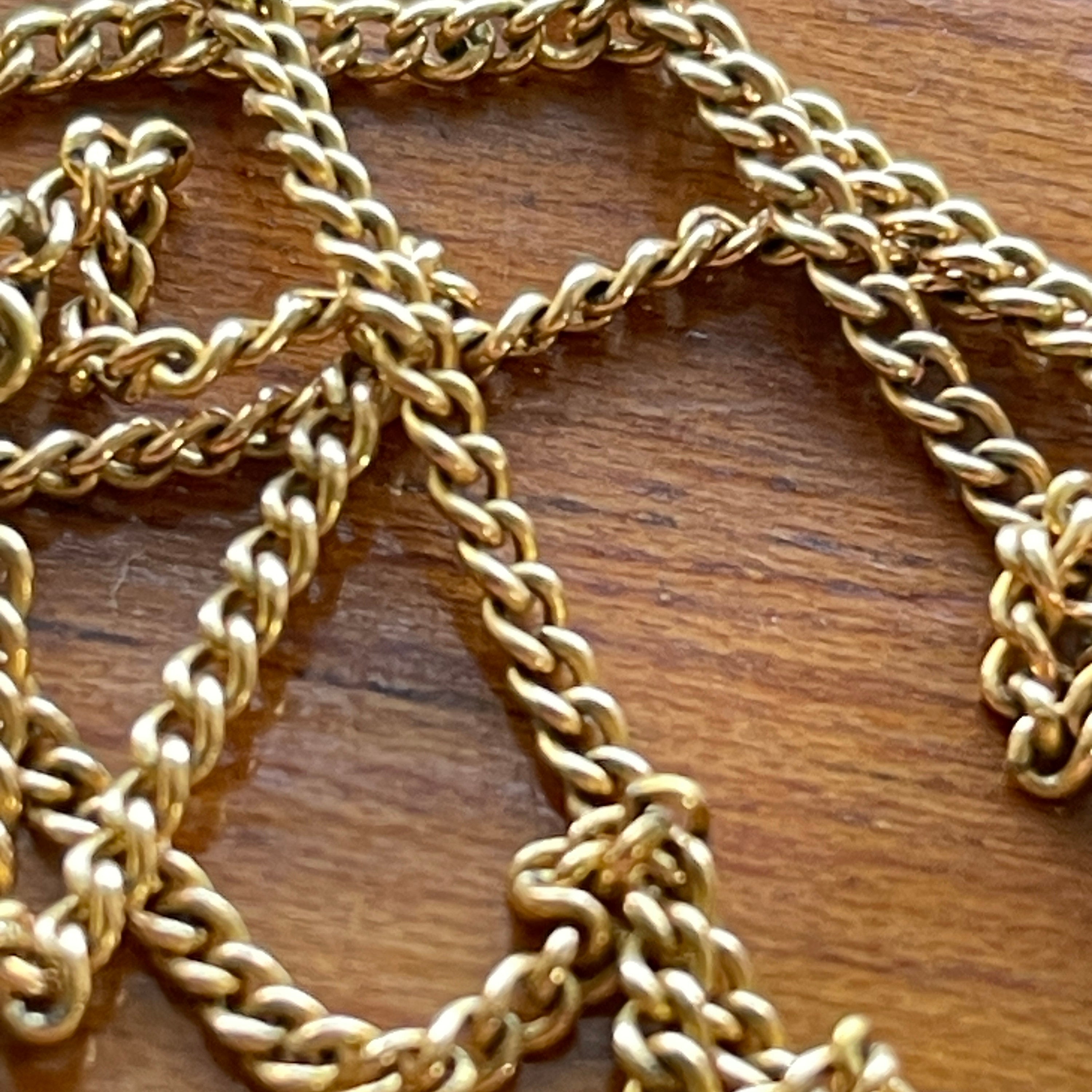 Vintage 9ct Gold fine curb link chain c1930s