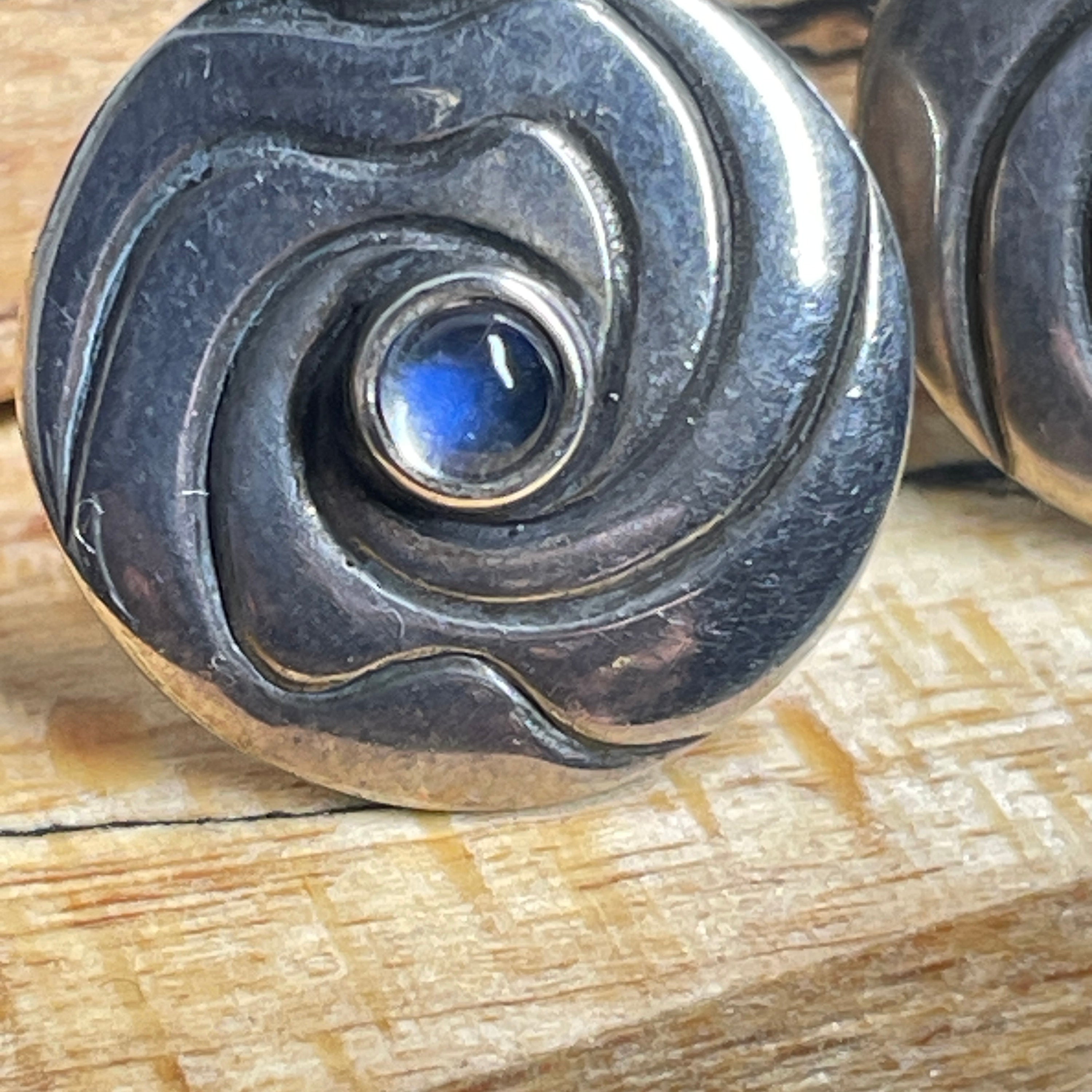 Vintage Georg Jensen, Sterling Silver & Moonstone ,stud earrings, 403A, Ole Kortzau