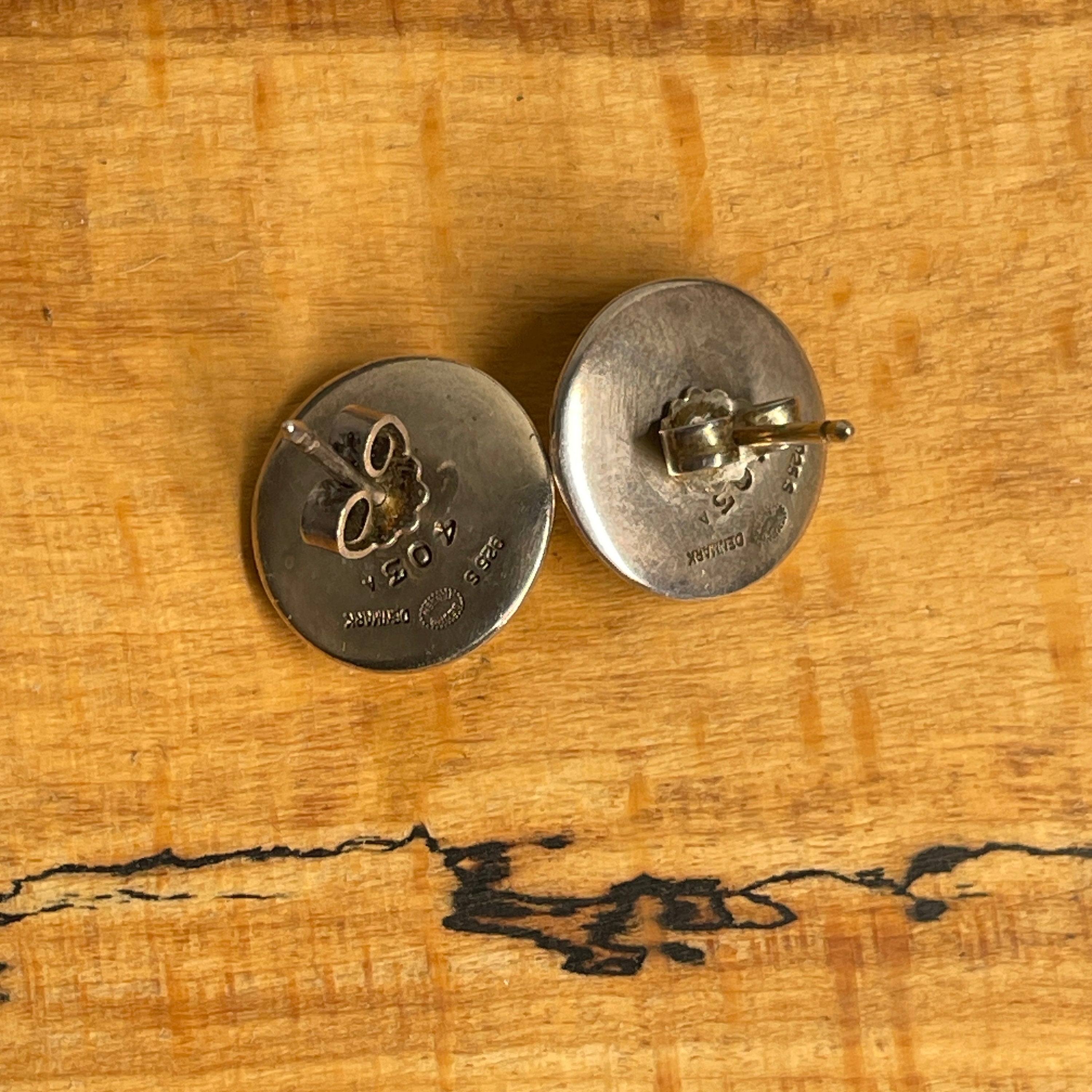 Vintage Georg Jensen, Sterling Silver & Moonstone ,stud earrings, 403A, Ole Kortzau