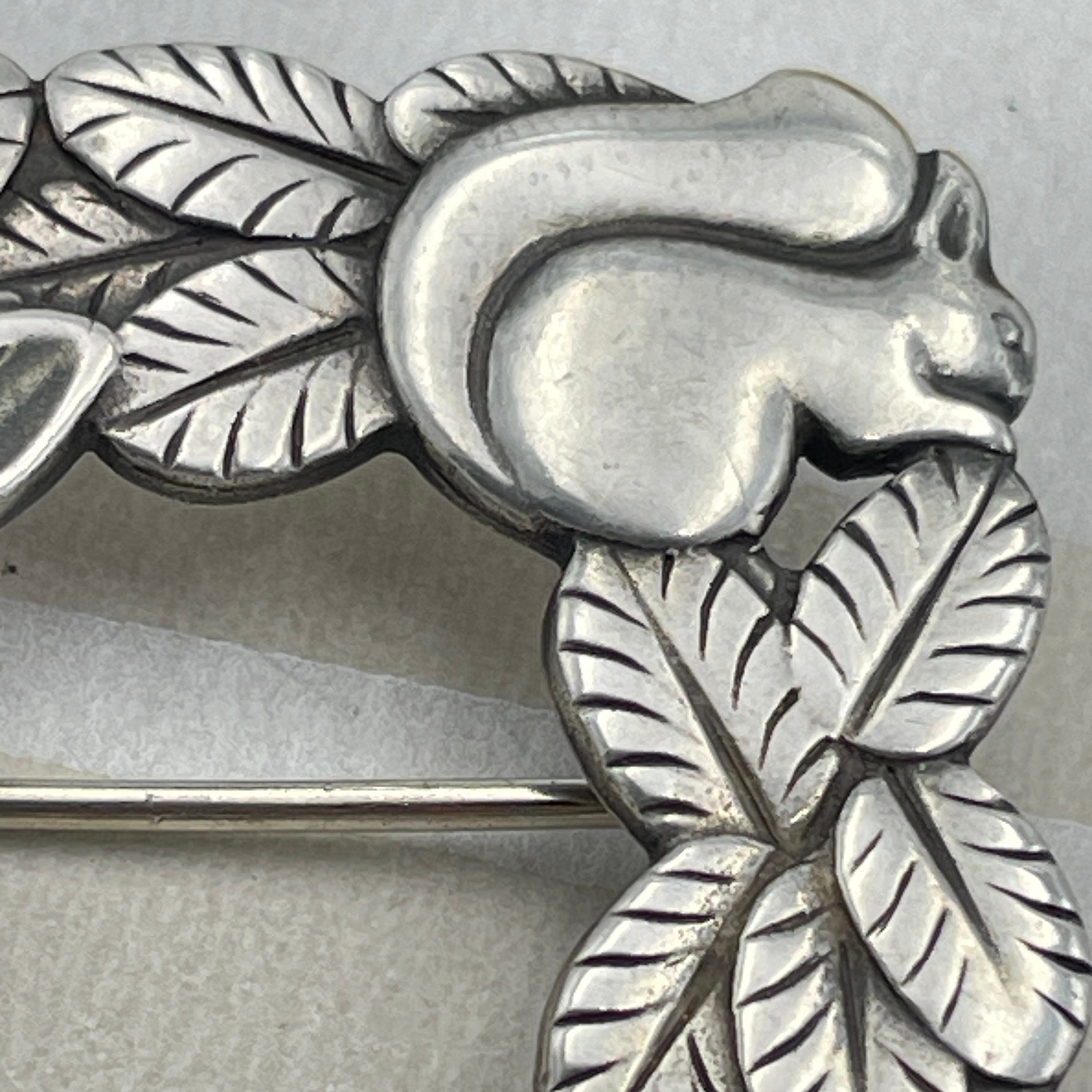 Early georg jensen silver brooch, arno malinowski no. 318