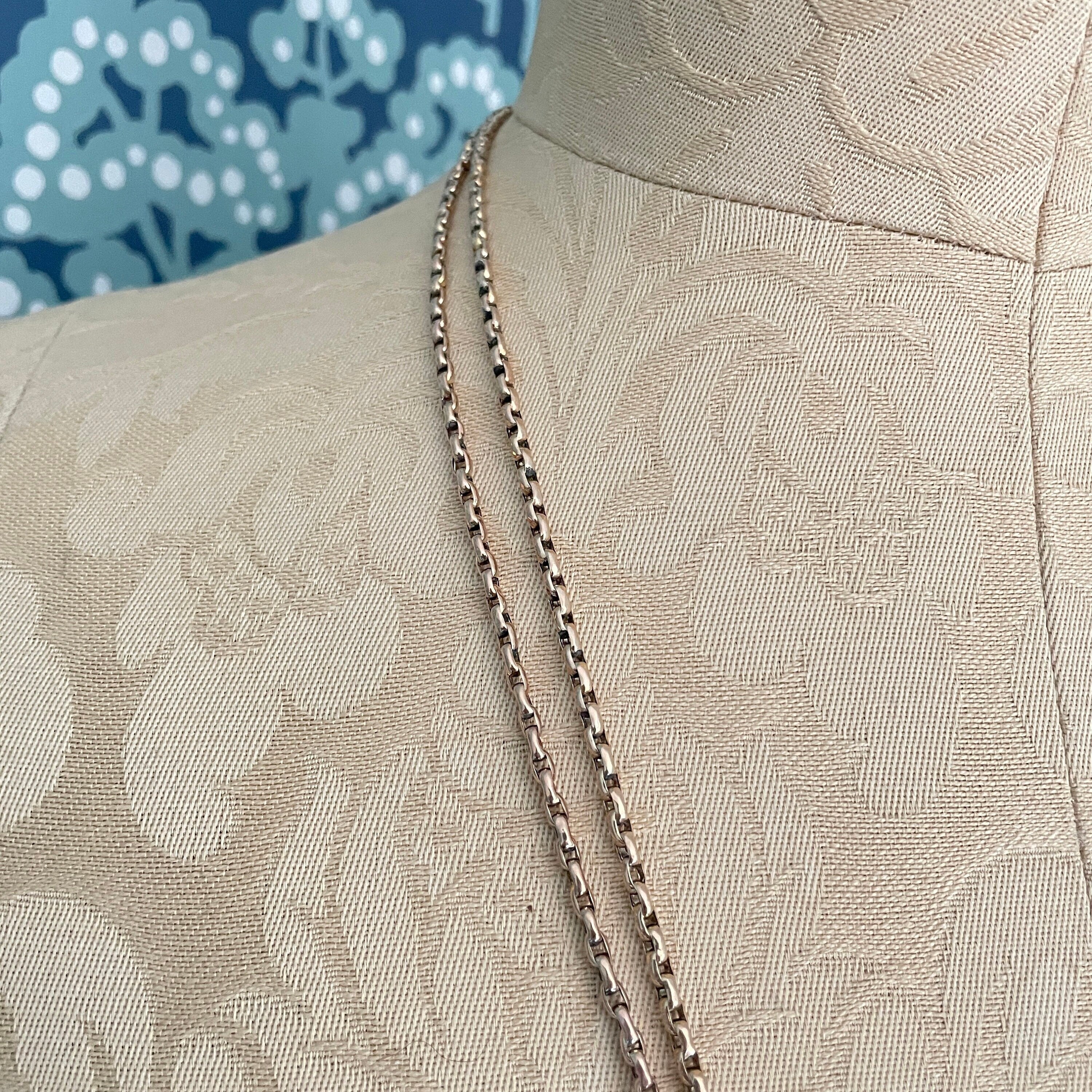 Victorian 9ct gold longuard chain, muff chain necklace