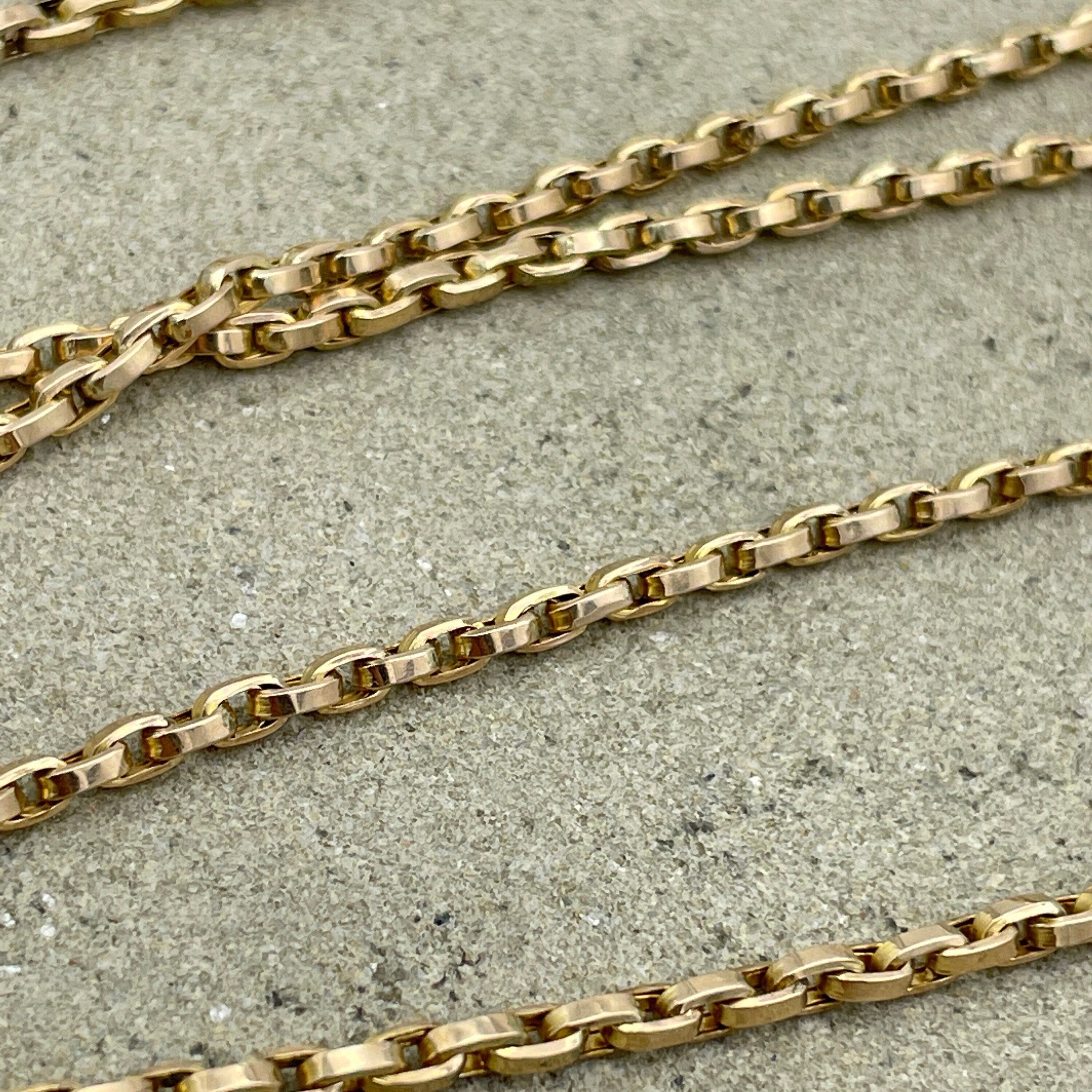 RESERVED FOR TARA Antique 9ct Gold belcher link chain necklace