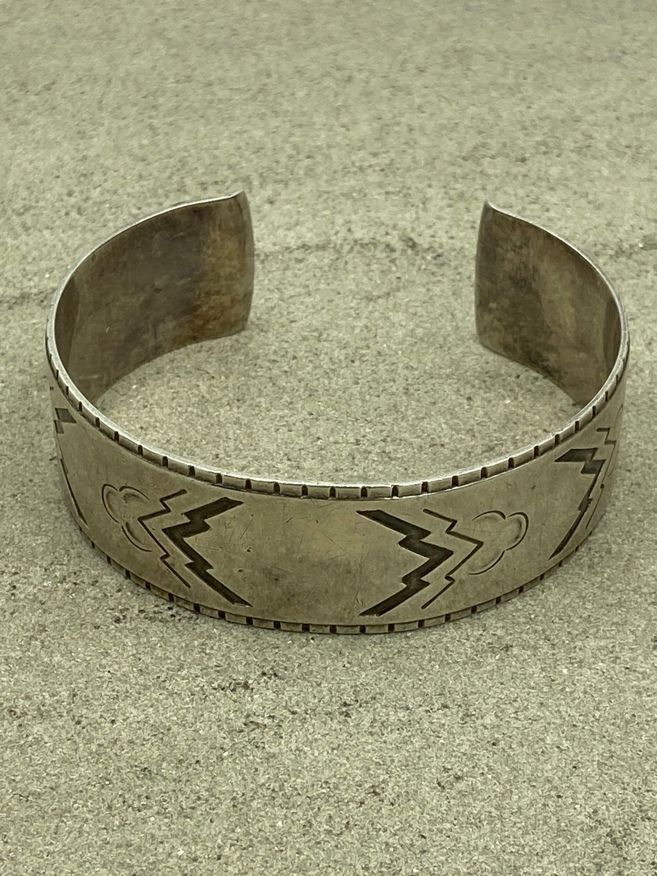 Vintage georg jensen cuff bangle bracelet no. 38 art deco motifs signed post 1945 mark