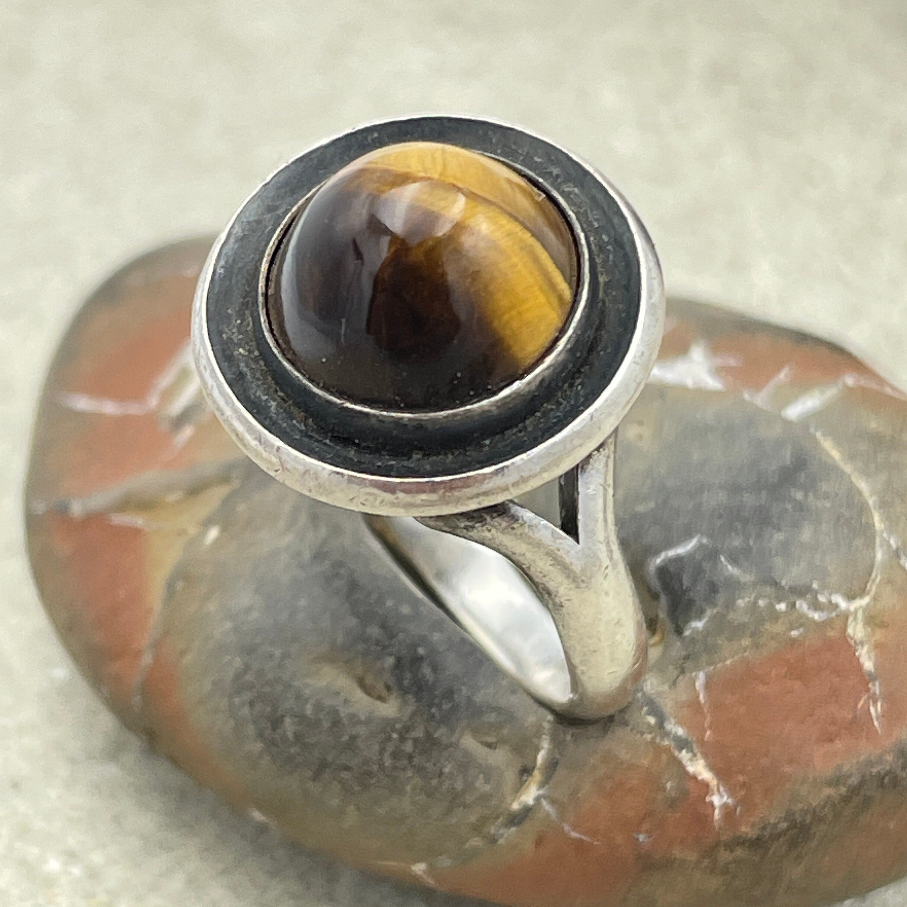 N e from sterling silver tigers eye ring, niels erik from danish silver ring