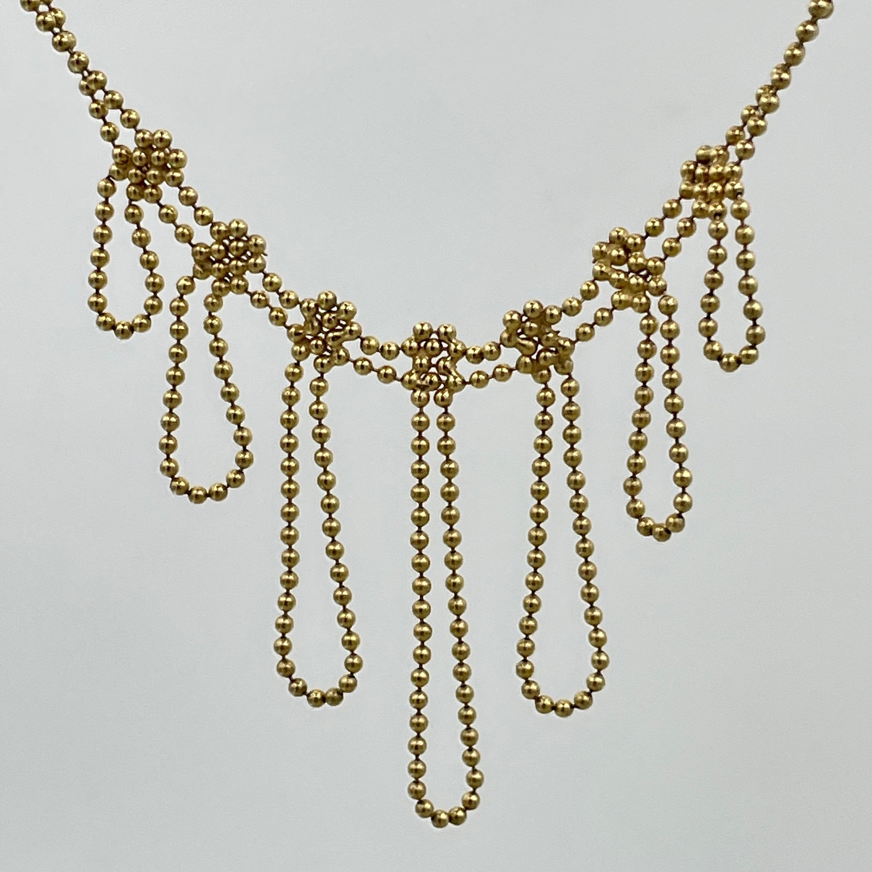 Vintage 9ct gold fringe necklace