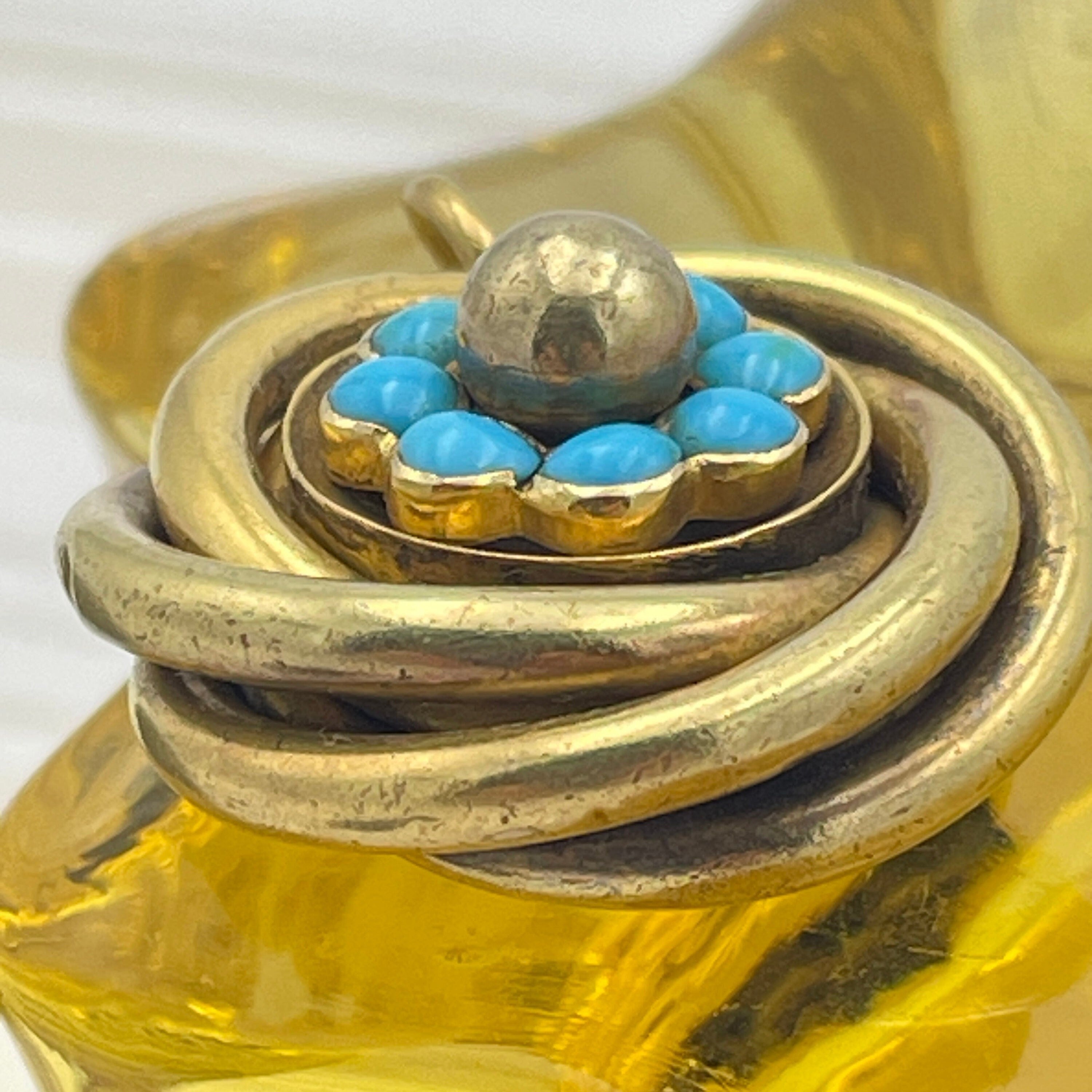 Victorian 15ct gold & turquoise pendant locket