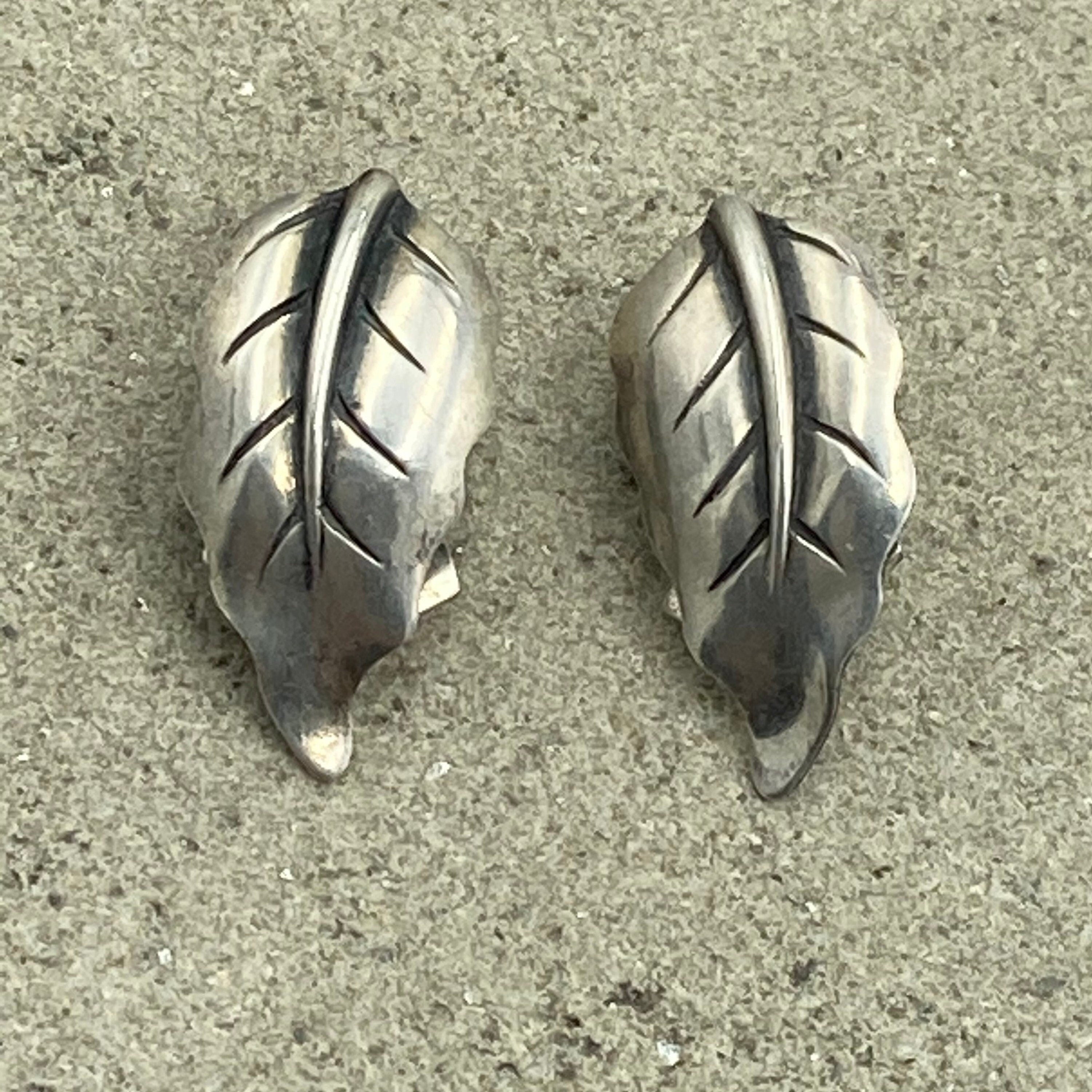 Vintage 1950s ne from- niels erik from of denmark sterling clip on earrings mid century scandinavian silver