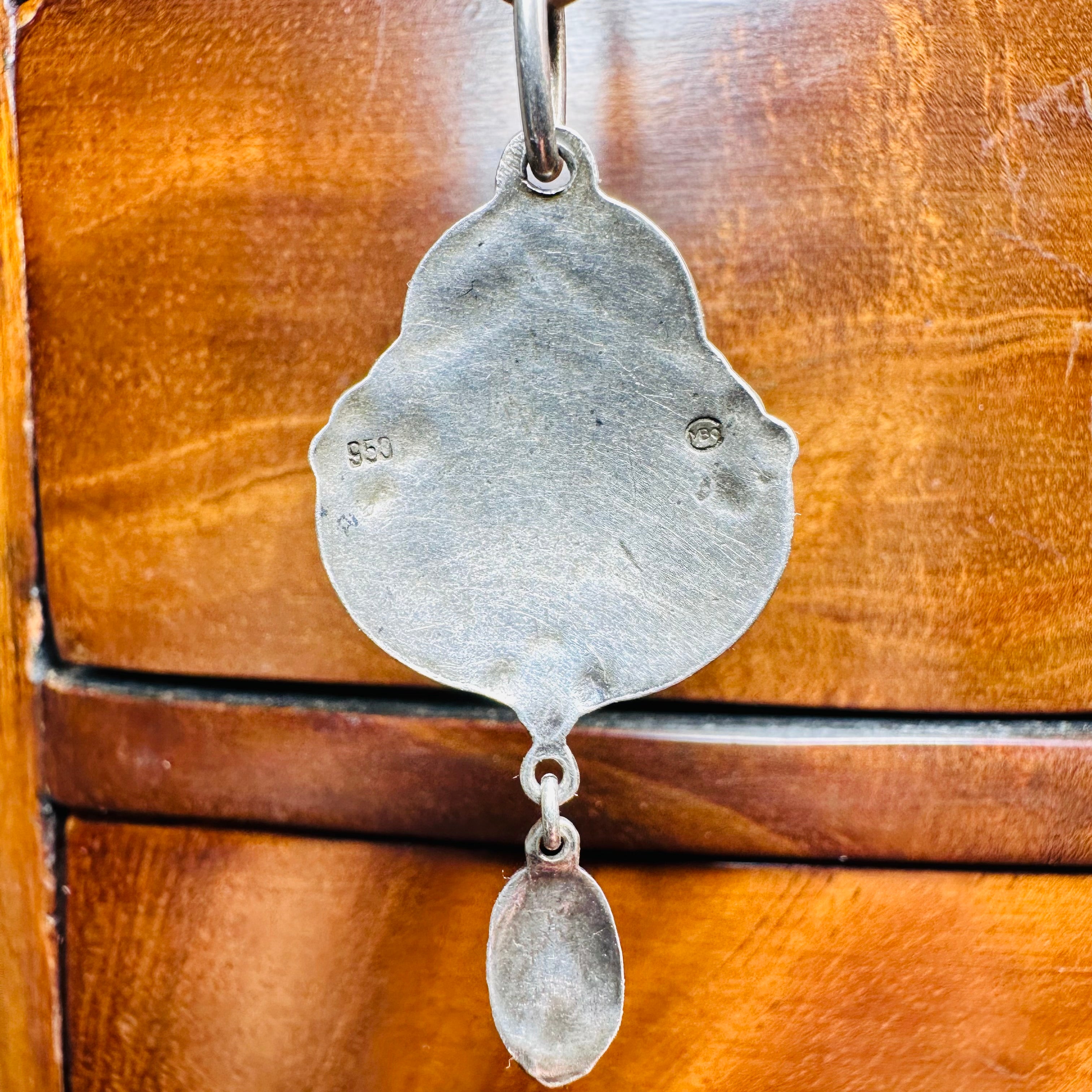 Murrle Bennet & Co Sterling Silver Enamel, Arts and Crafts Pendant
